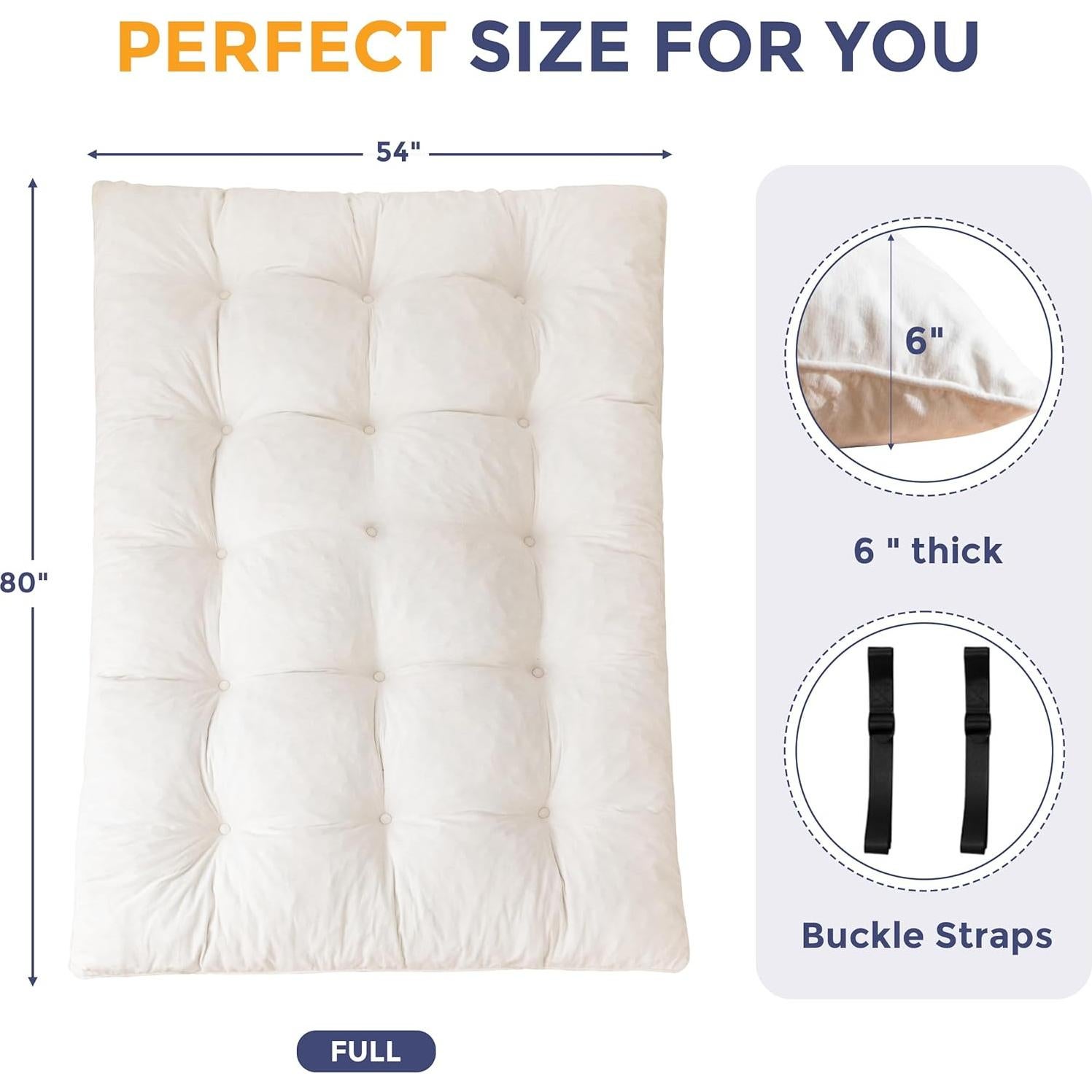 Colchón Futón Plegable MAXYOYO Completo 15.24 cm Beige