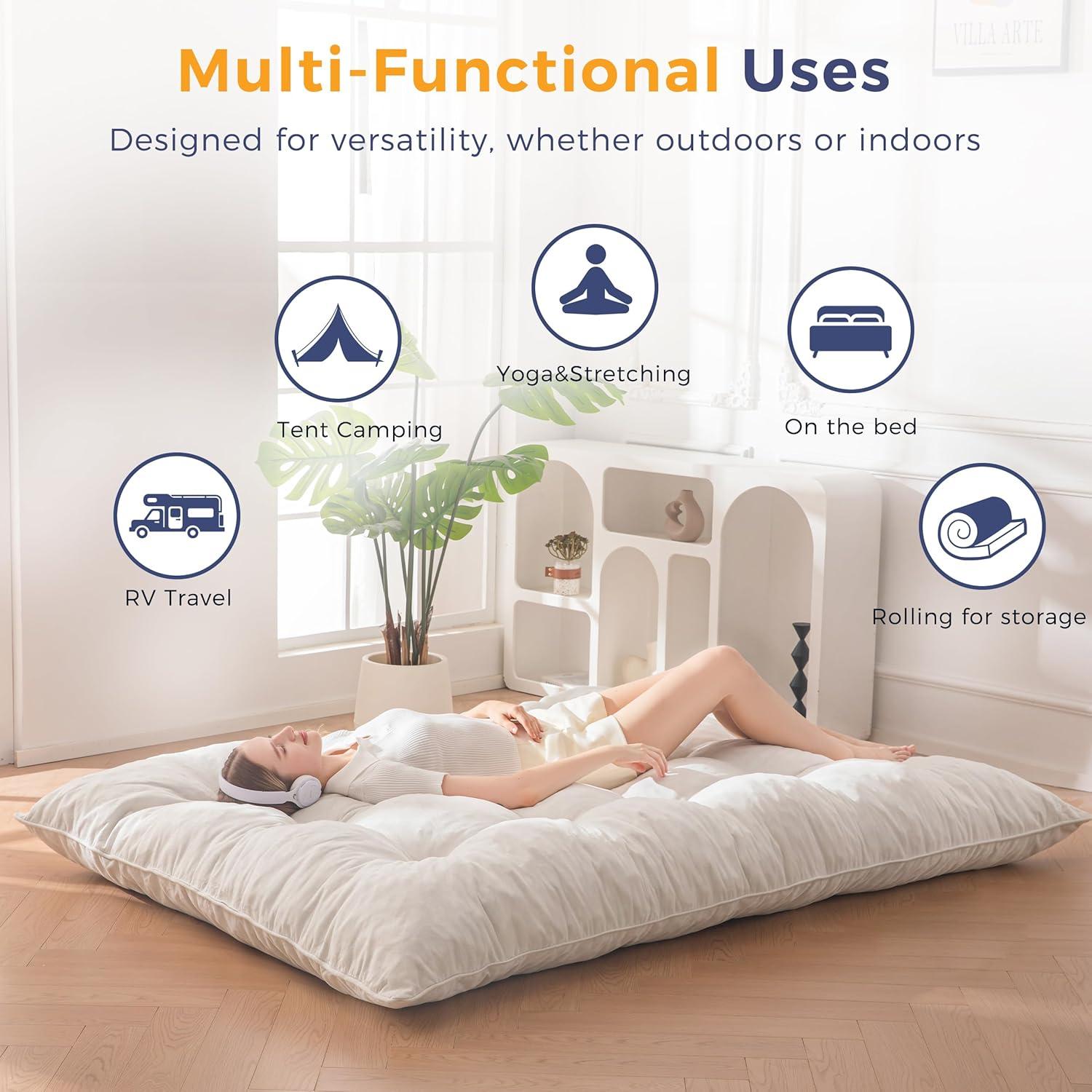 Colchón Futón Plegable MAXYOYO Completo 15.24 cm Beige