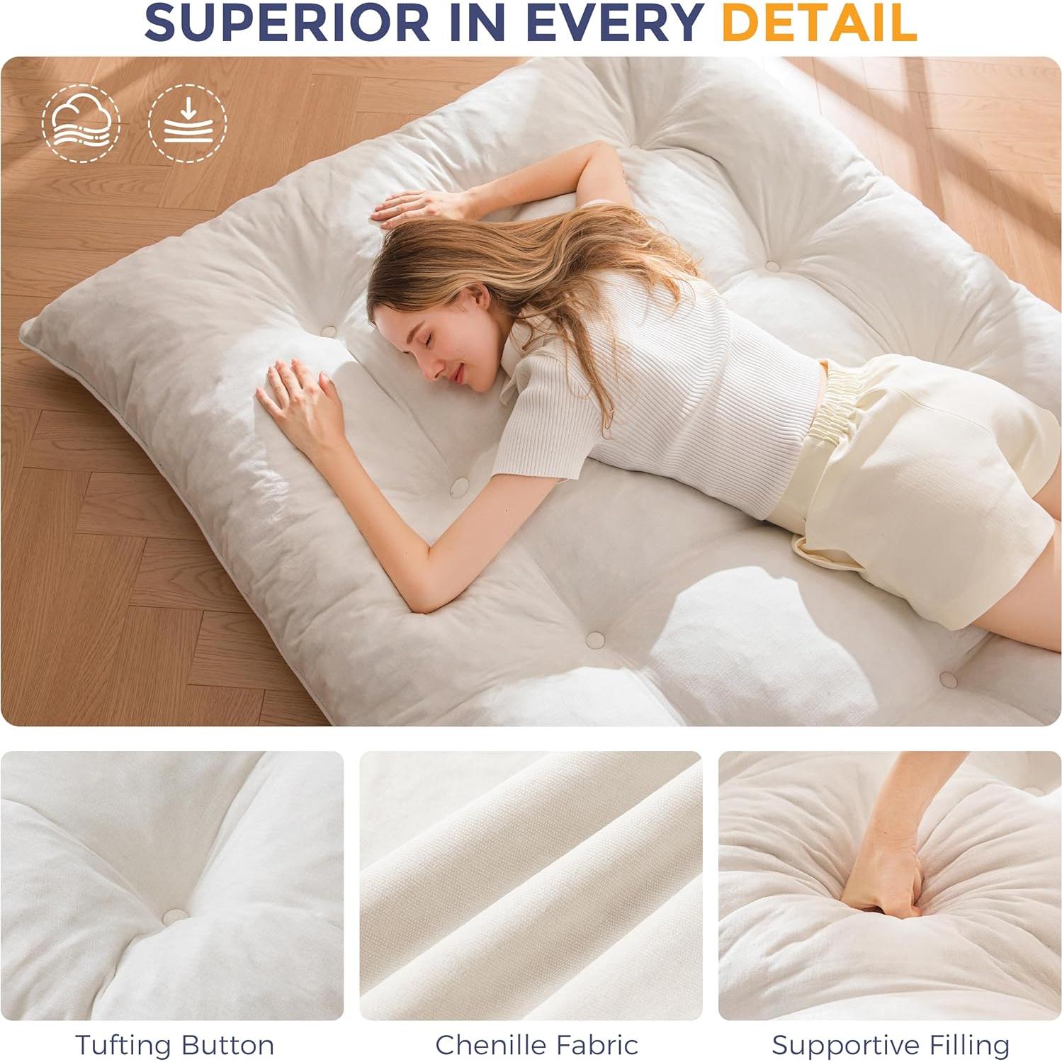 Colchón Futón Plegable MAXYOYO Completo 15.24 cm Beige