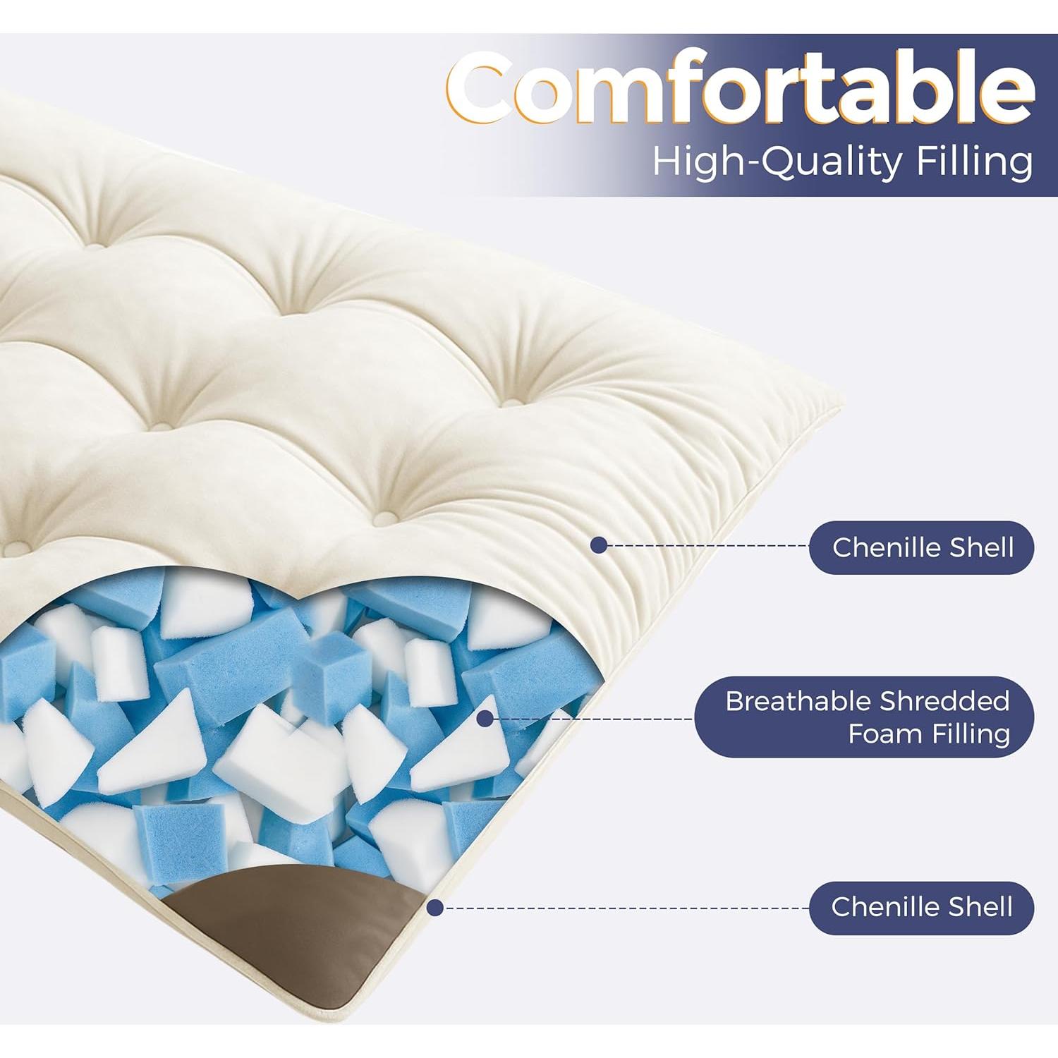 Colchón Futón Plegable MAXYOYO Completo 15.24 cm Beige