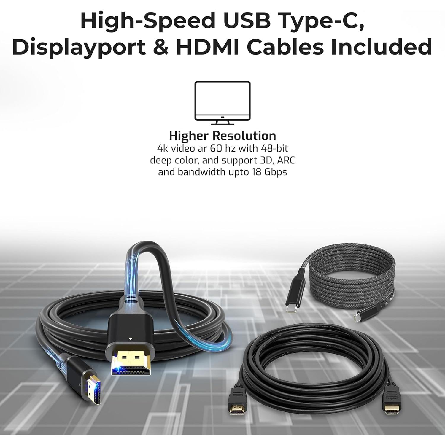 Estación de Acoplamiento Dell WD22TB4 180W - 4 Puertos 4K