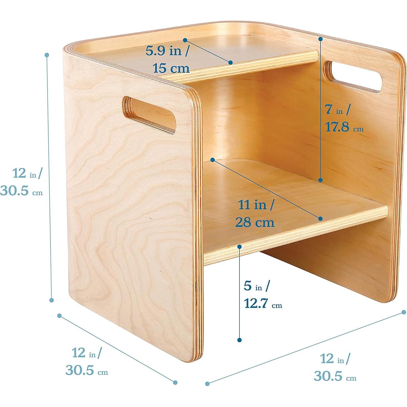 Silla Multifuncional ECR4Kids Bentwood Natural 30.48cm