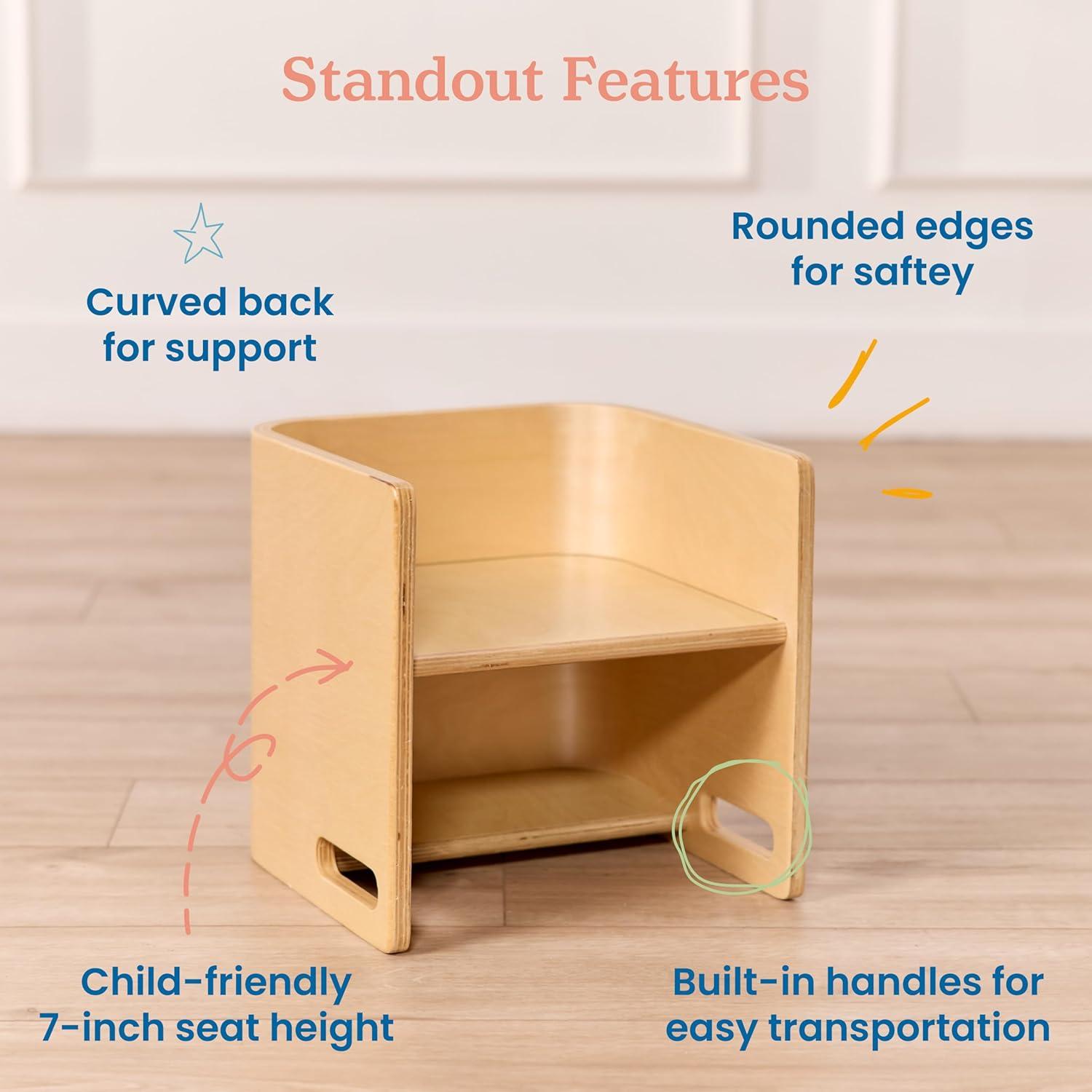 Silla Multifuncional ECR4Kids Bentwood Natural 30.48cm