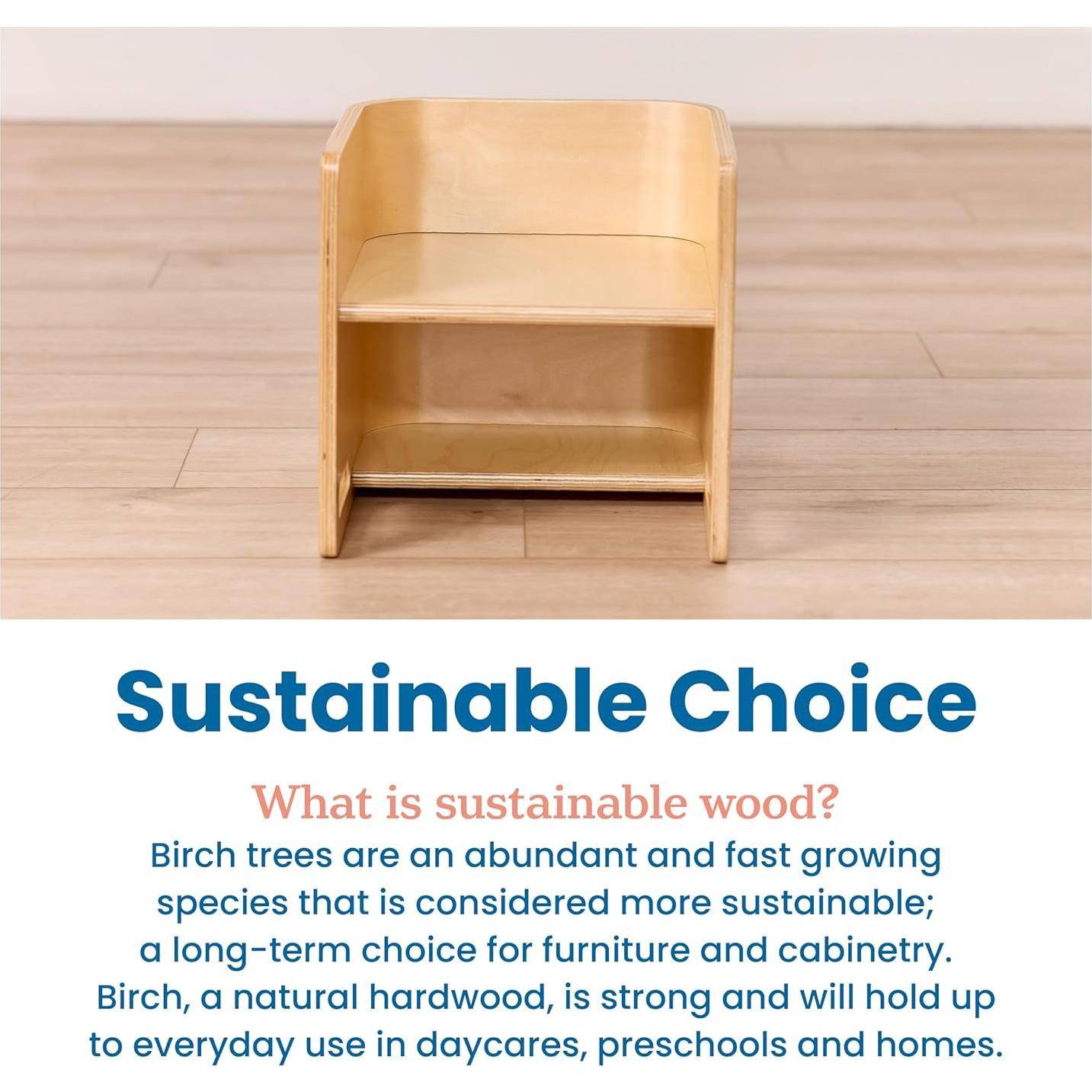 Silla Multifuncional ECR4Kids Bentwood Natural 30.48cm