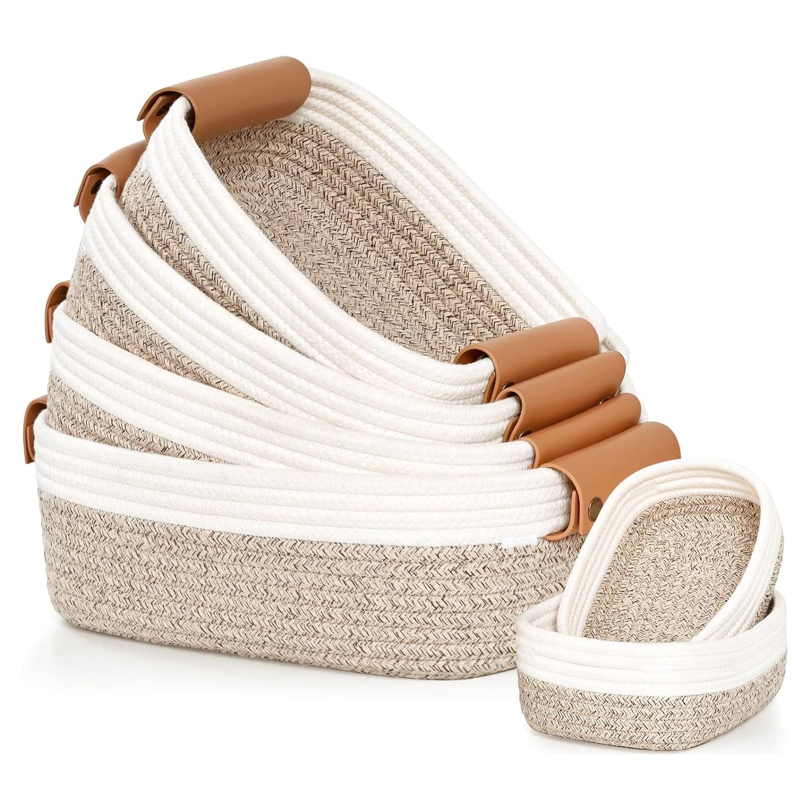 Juego de 6 Cestas de Almacenamiento Degeyoyo Algodón Trenzado