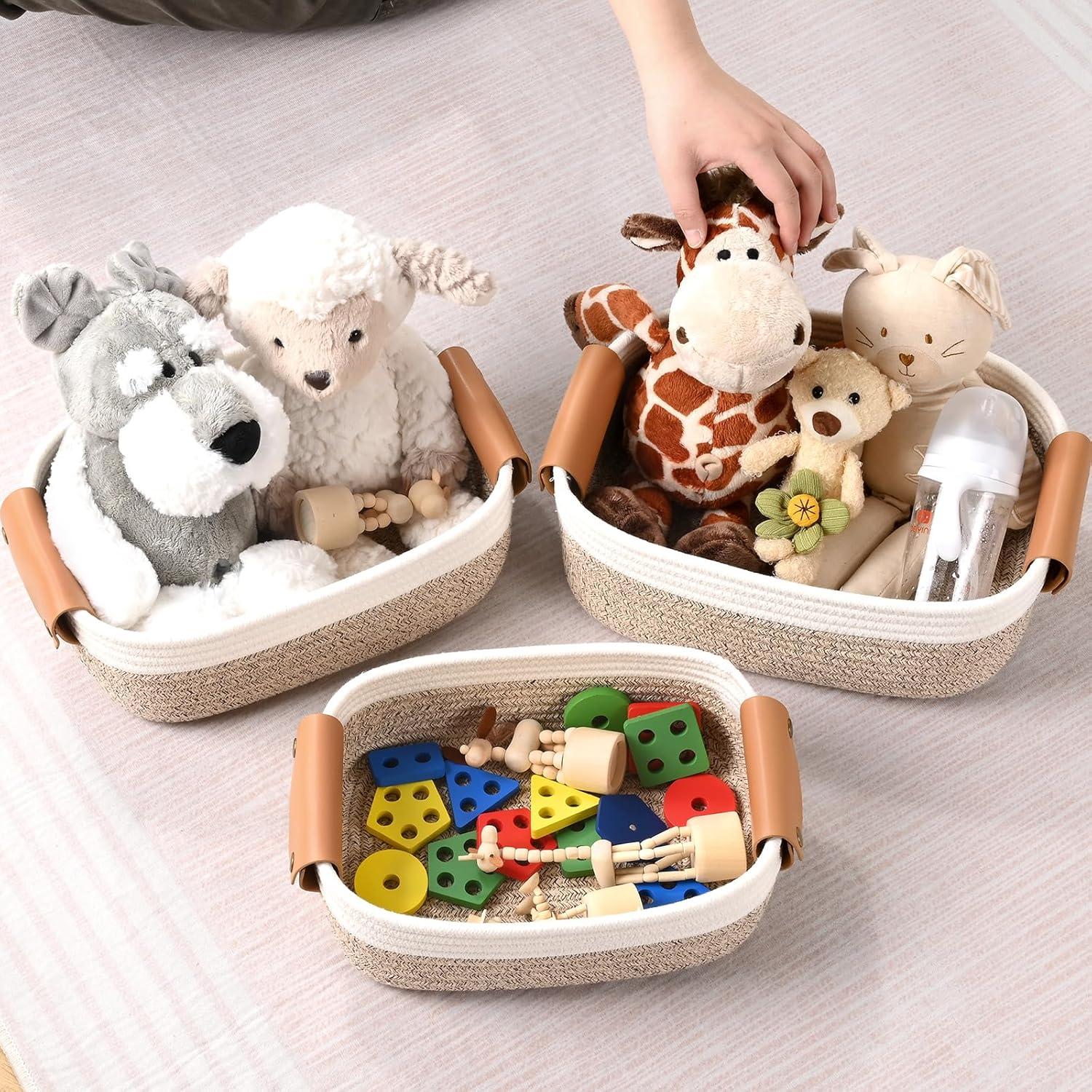 Juego de 6 Cestas de Almacenamiento Degeyoyo Algodón Trenzado