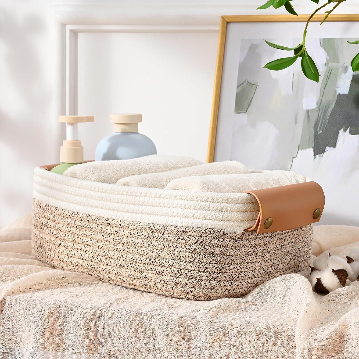 Juego de 6 Cestas de Almacenamiento Degeyoyo Algodón Trenzado