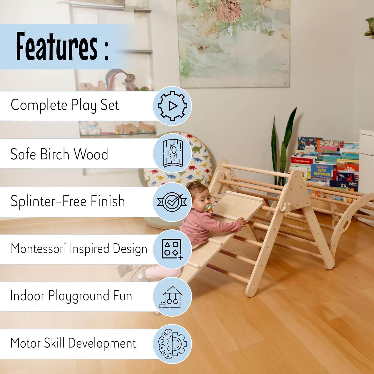 Juego de Escalada Montessori Kidodido - Triángulo, Rampa y Almohada