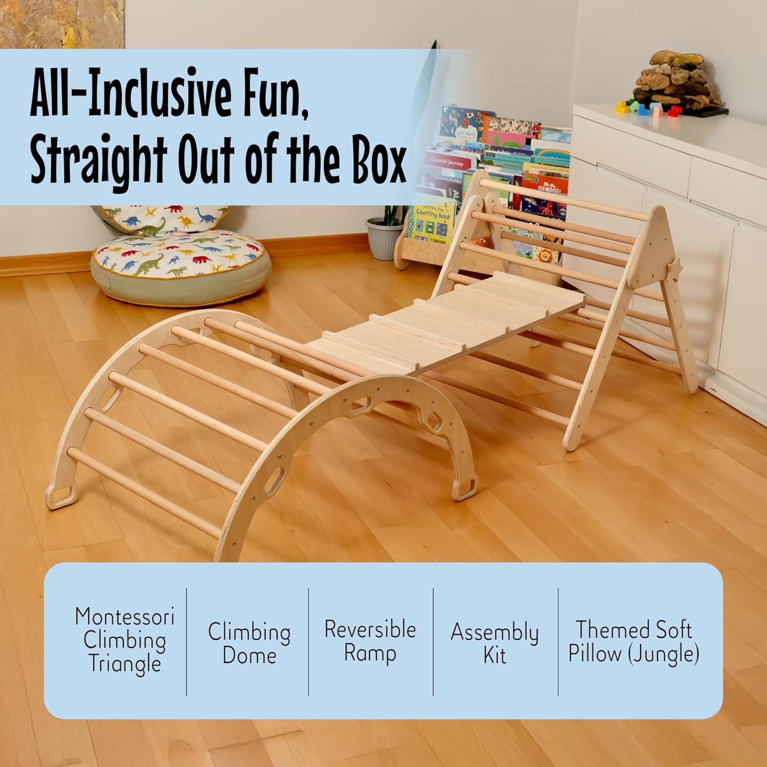 Juego de Escalada Montessori Kidodido - Triángulo, Rampa y Almohada