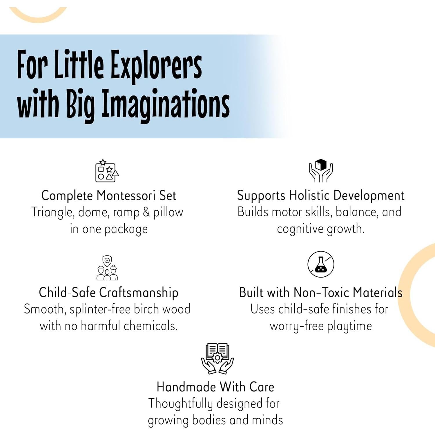 Juego de Escalada Montessori Kidodido - Triángulo, Rampa y Almohada