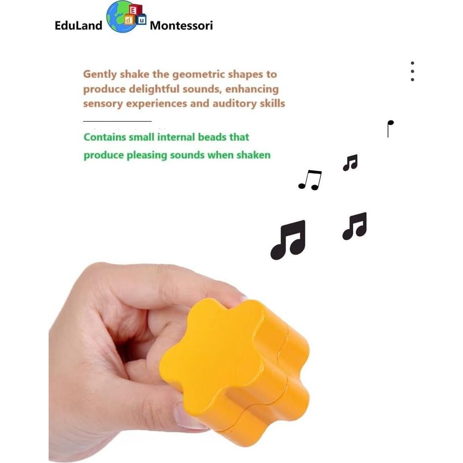 Sonajero Geométrico de Madera EduLand Montessori 6 Piezas