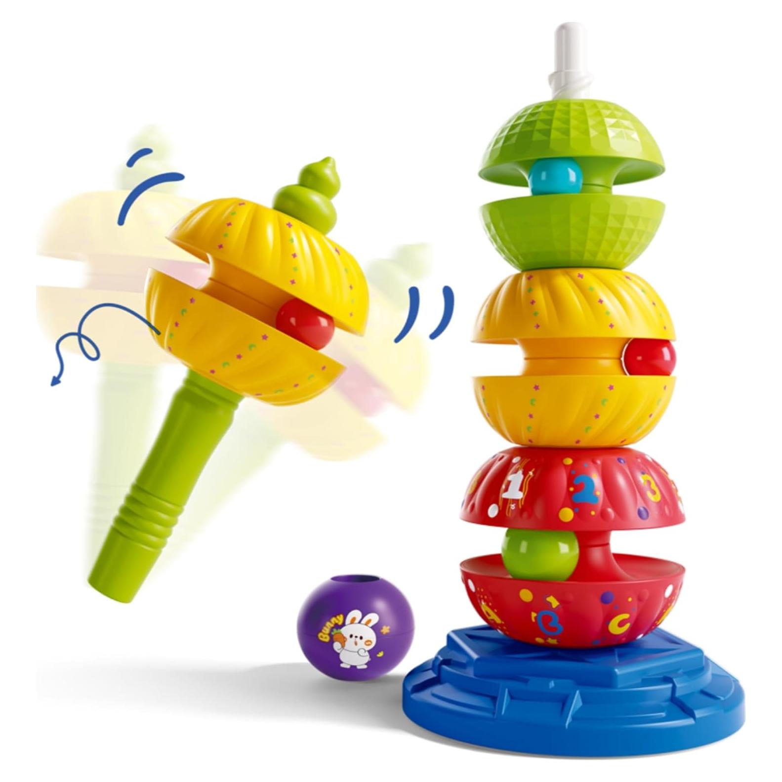 Juguete de Apilamiento Giratorio YUSIMEI para Bebés 16x16x37cm