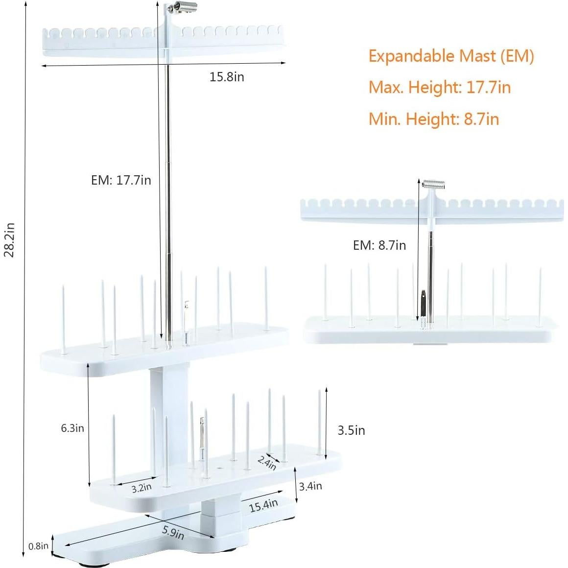 Soporte de Hilo de 20 Conos Sew Tech Ajustable para Bordar