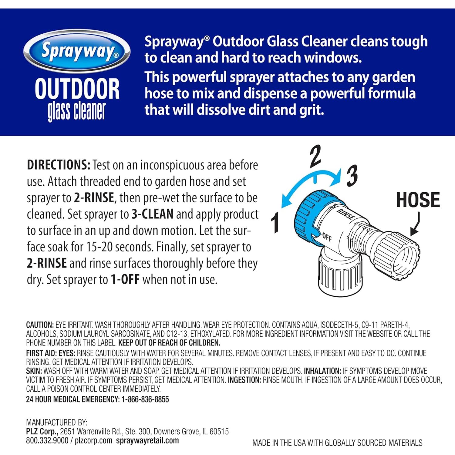 Limpiador de Vidrios Sprayway 0.95L - Brillo Sin Rayas