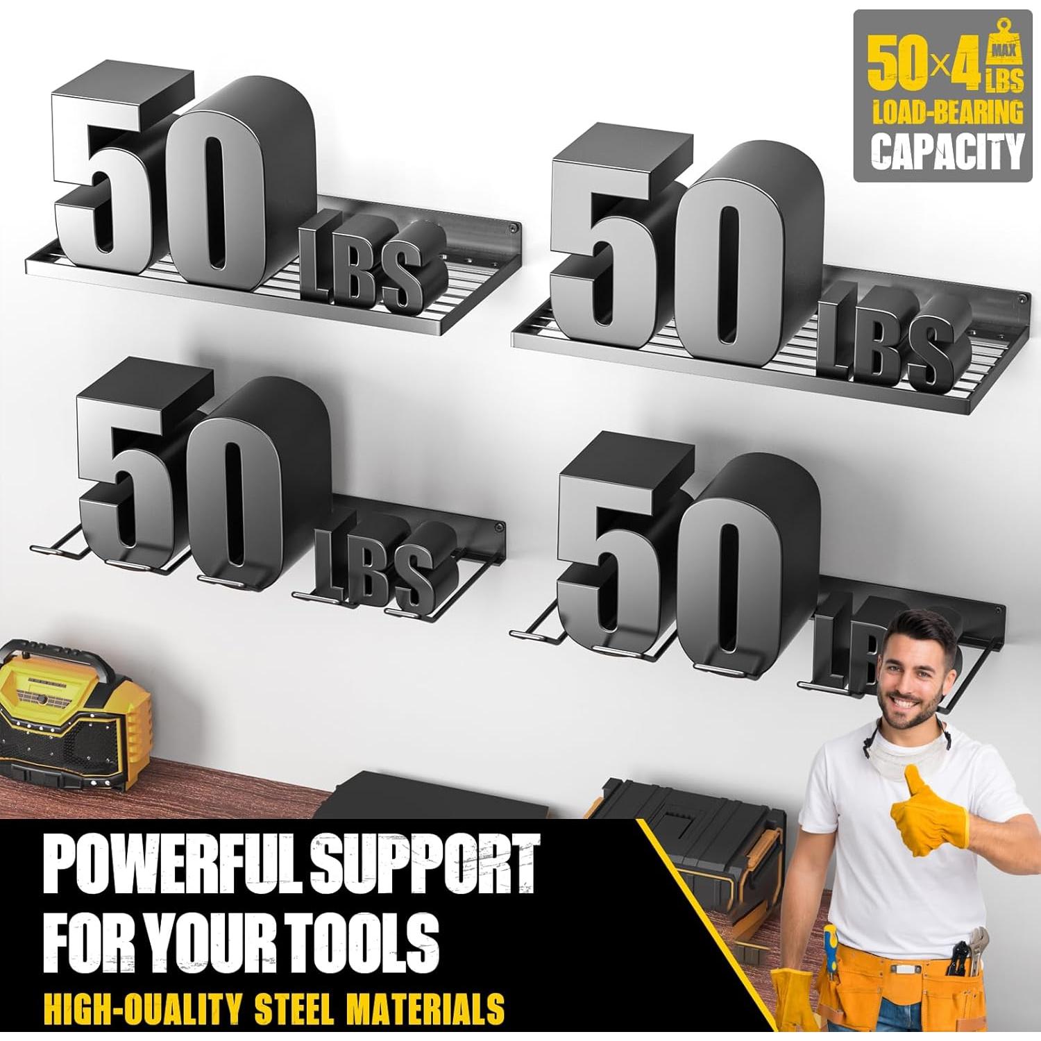 Organizador de Herramientas MOOMSINE para Garaje - 2 Estantes Metal