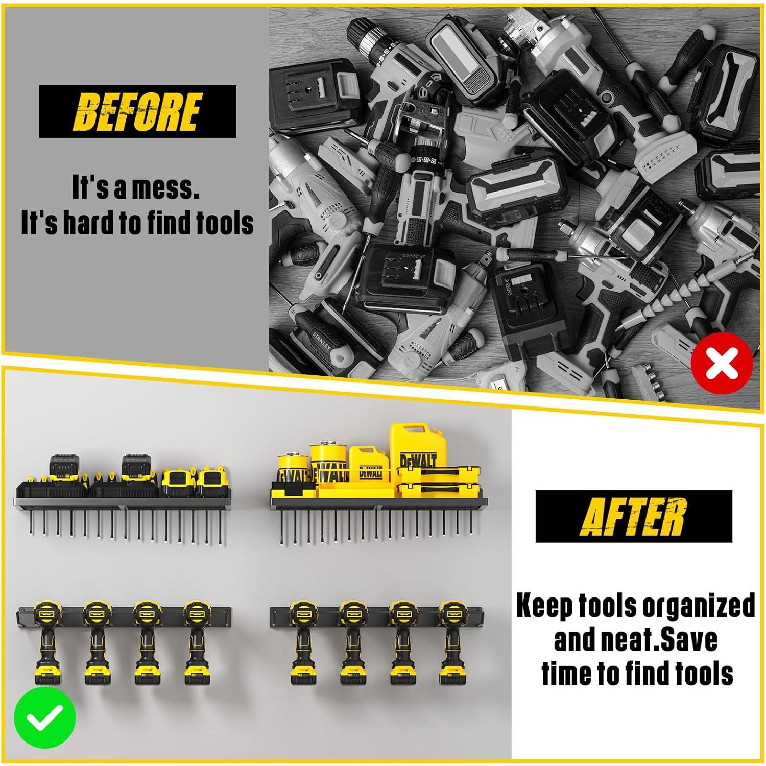 Organizador de Herramientas MOOMSINE para Garaje - 2 Estantes Metal