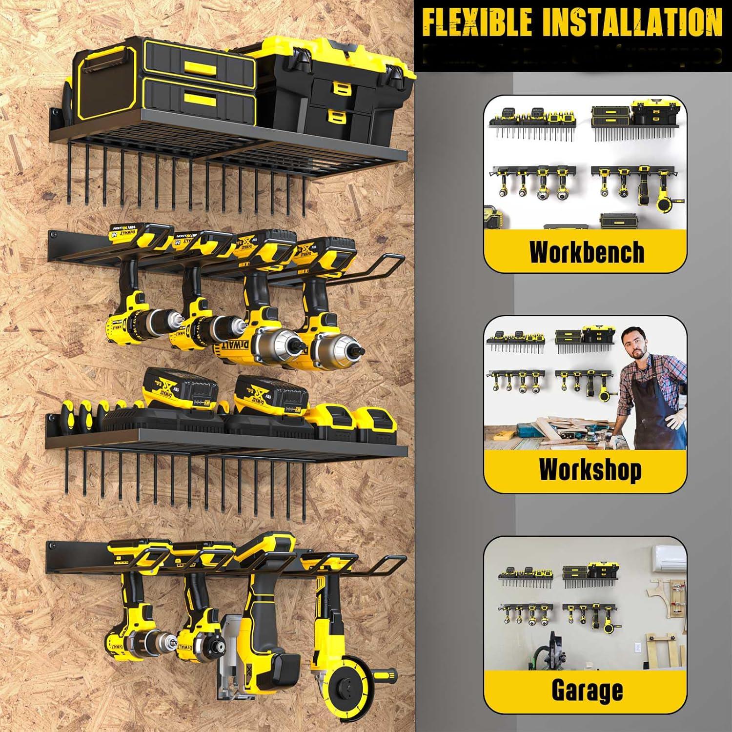 Organizador de Herramientas MOOMSINE para Garaje - 2 Estantes Metal