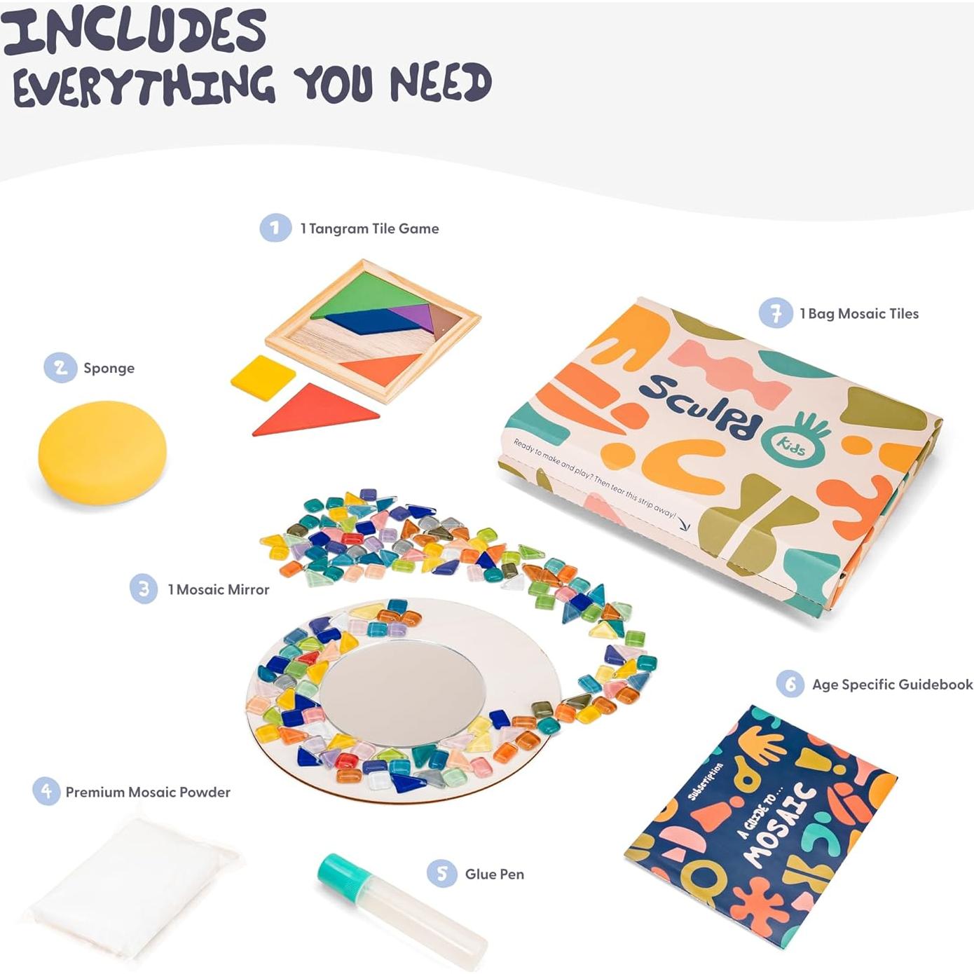 Kit de Mosaico Sculpd para Niños de 4 a 6 Años - Manualidades Creativas