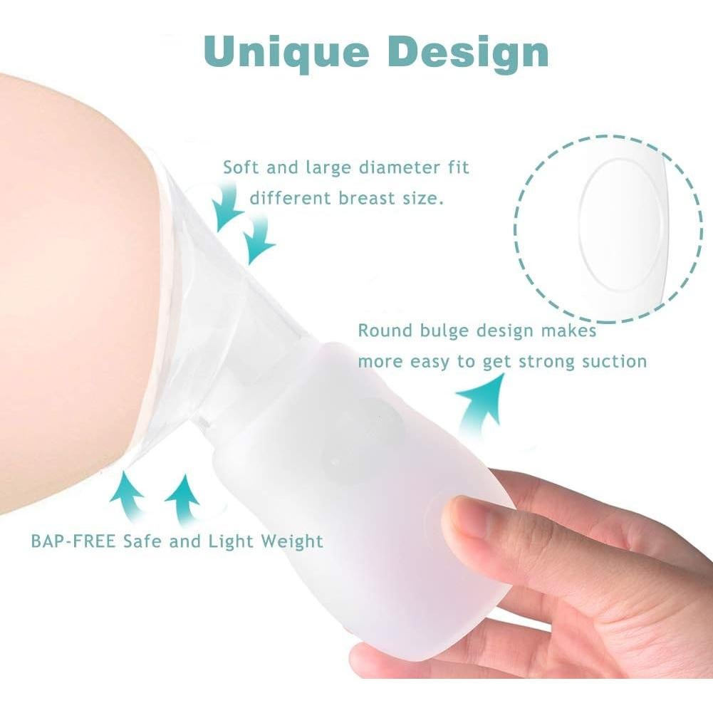 Paquete de 2 Extractores de Leche Manuales ROSE HANNABABY Silicona