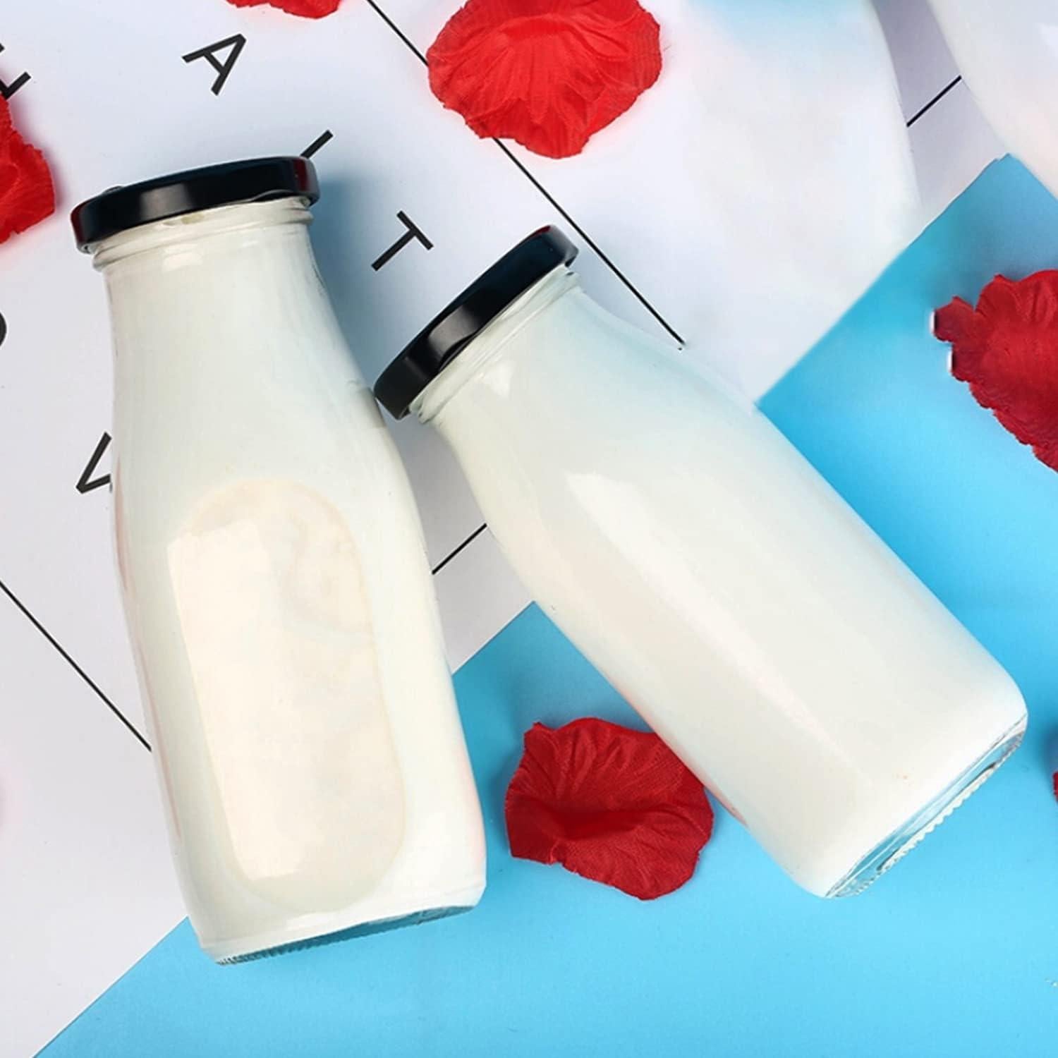 Botellas de vidrio QAPPDA 350ml con tapa negra hermética - Set 20