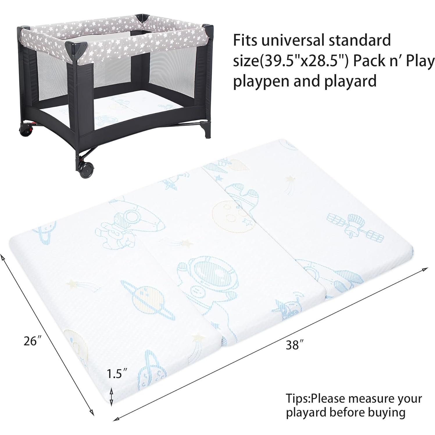 Colchón Trifold para Pack and Play Ressainic 96.5x66cm