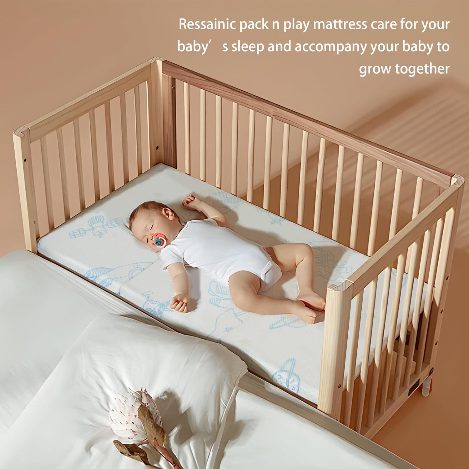 Colchón Trifold para Pack and Play Ressainic 96.5x66cm