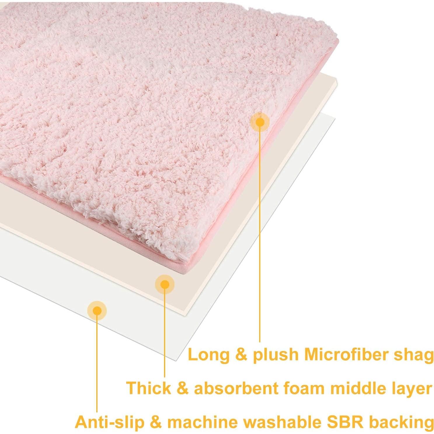 Alfombrilla de baño Sheepping Rosa 81.3x50.8 cm Antideslizante