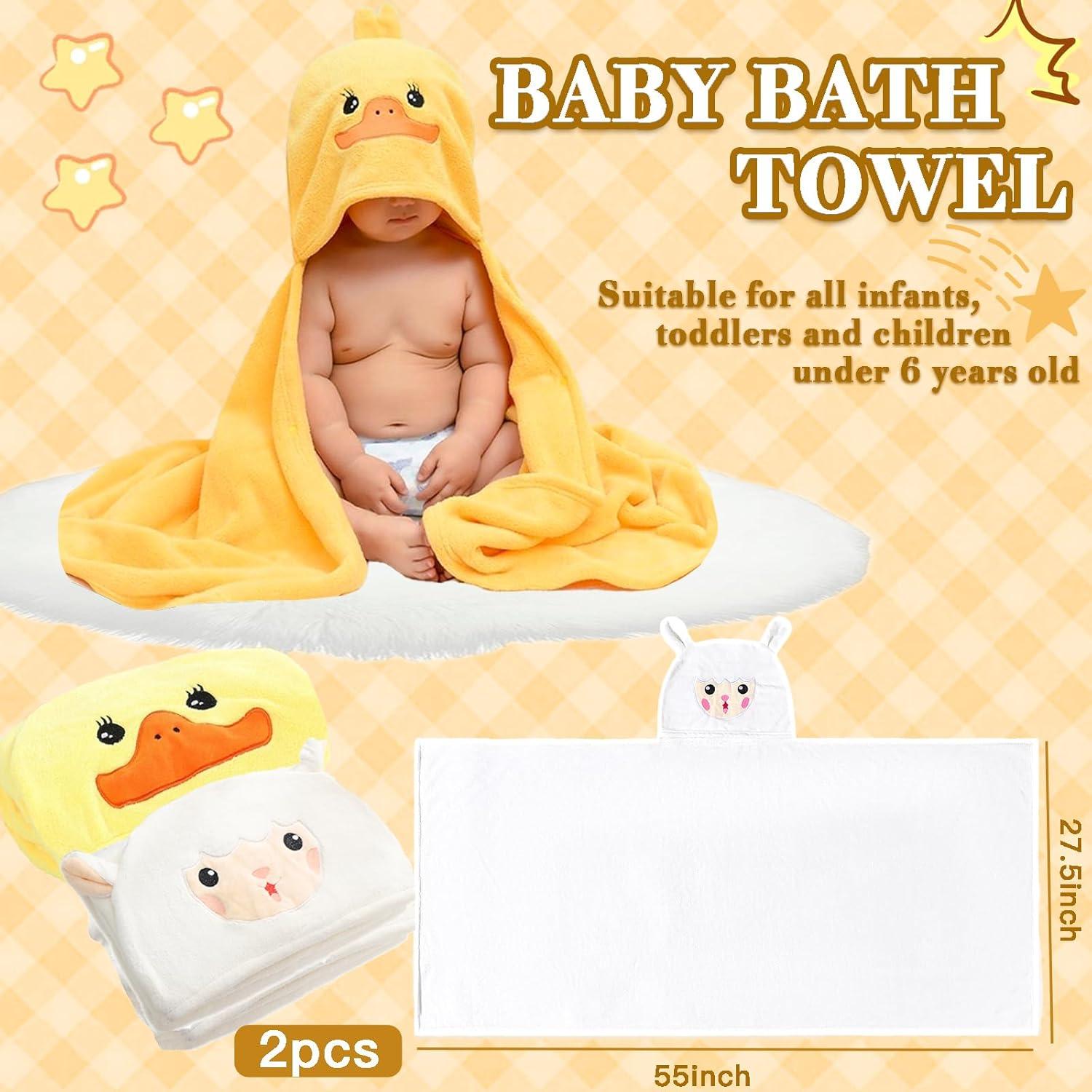 Toallas con Capucha FOINEMYED 2-Pack Bebés Suaves 69.85x139.7cm