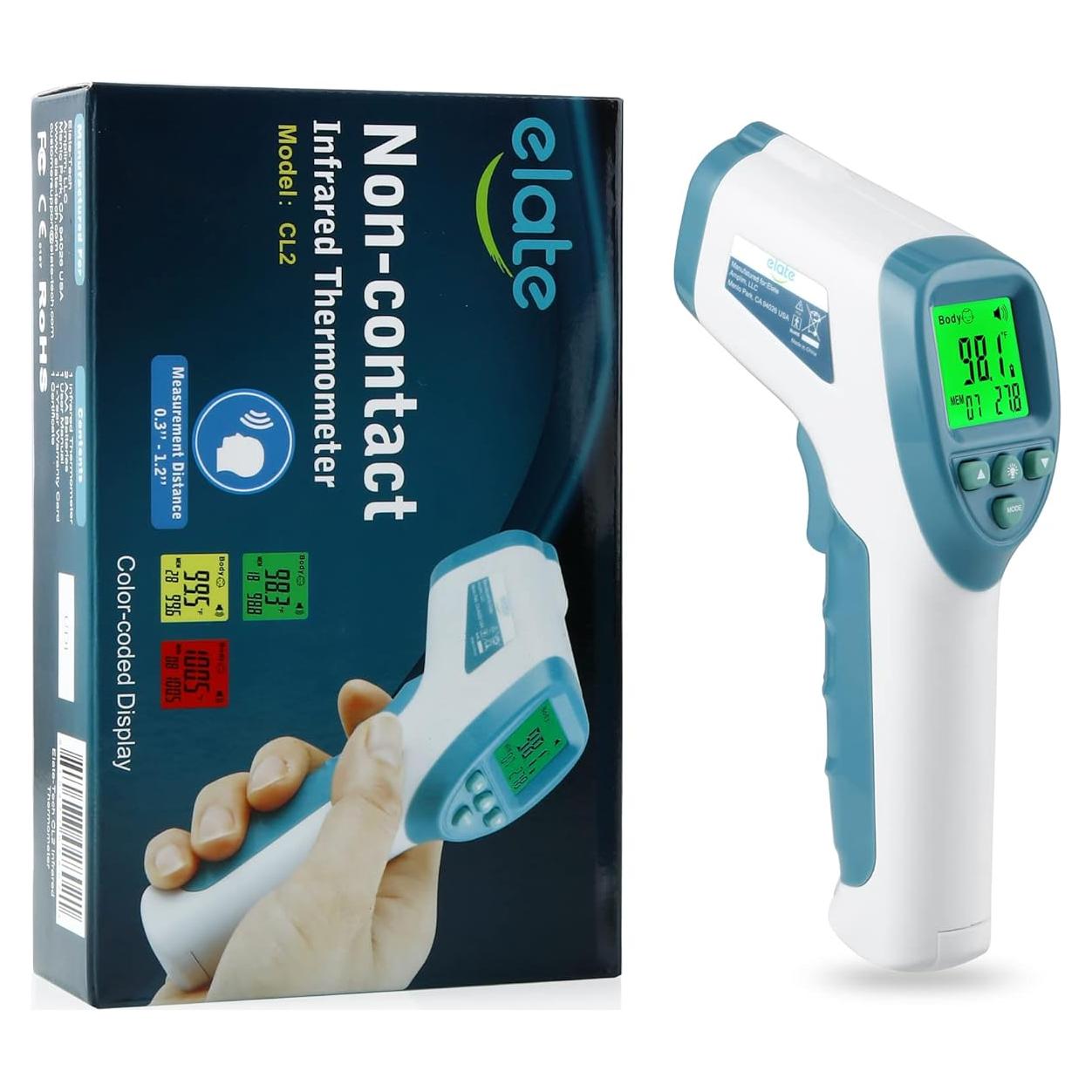 Termómetro Digital Infrarrojo Elate Sin Contacto para Bebés y Adultos