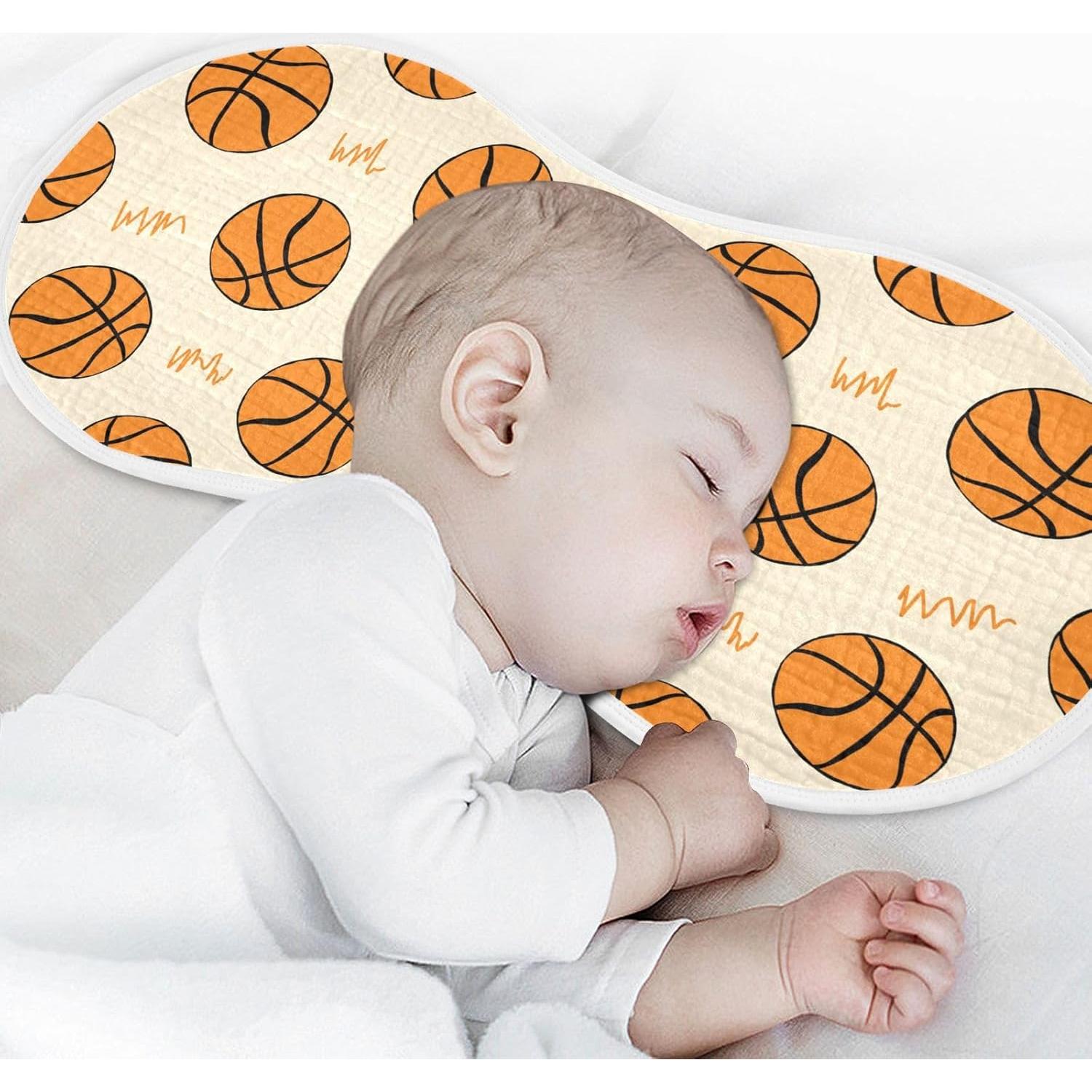 Paños de Eructo de Muselina JHKKU - 4 Unidades 56x28 cm Baloncesto