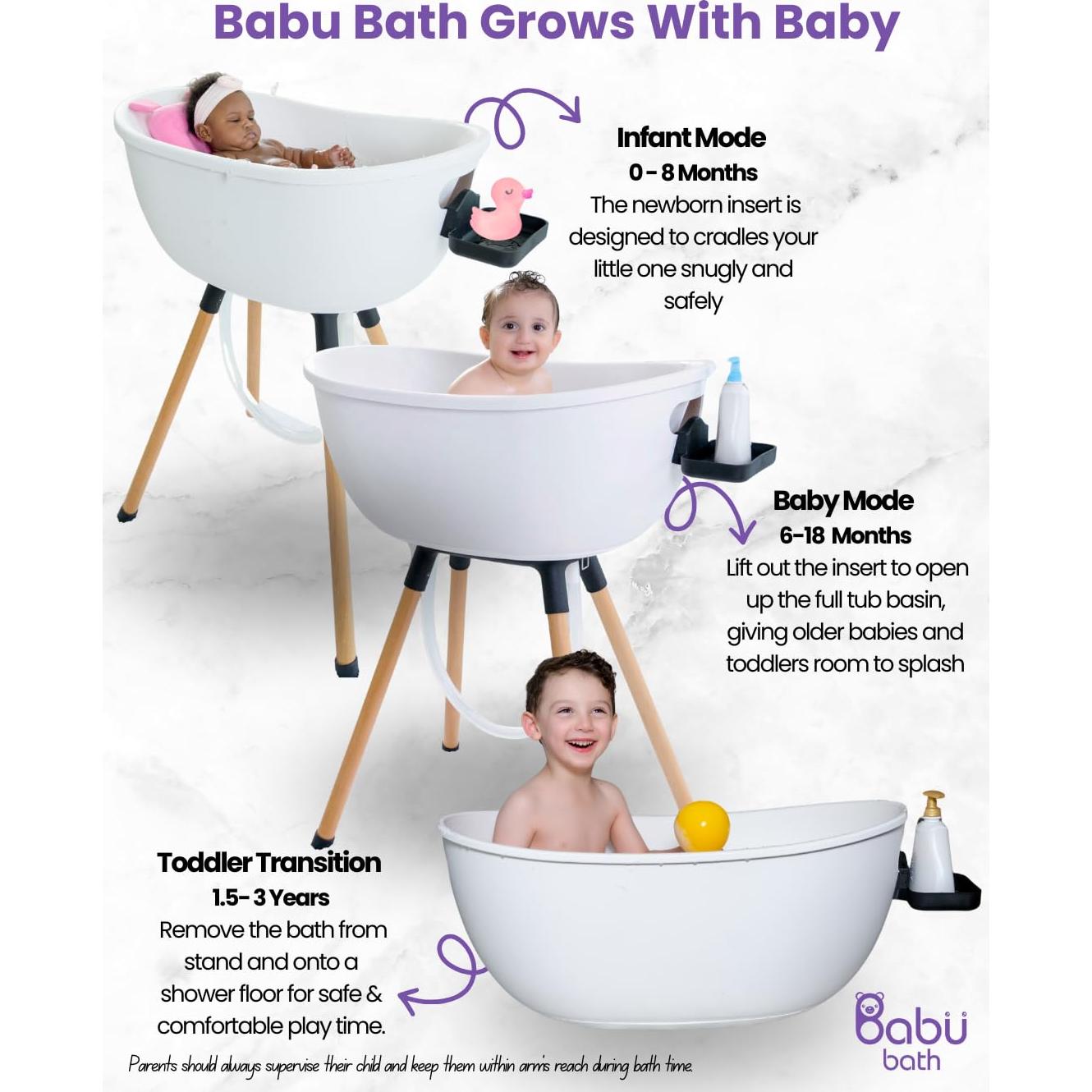 Bañera de Bebé Babu Bath - Lujo Ergonómico 3 Etapas
