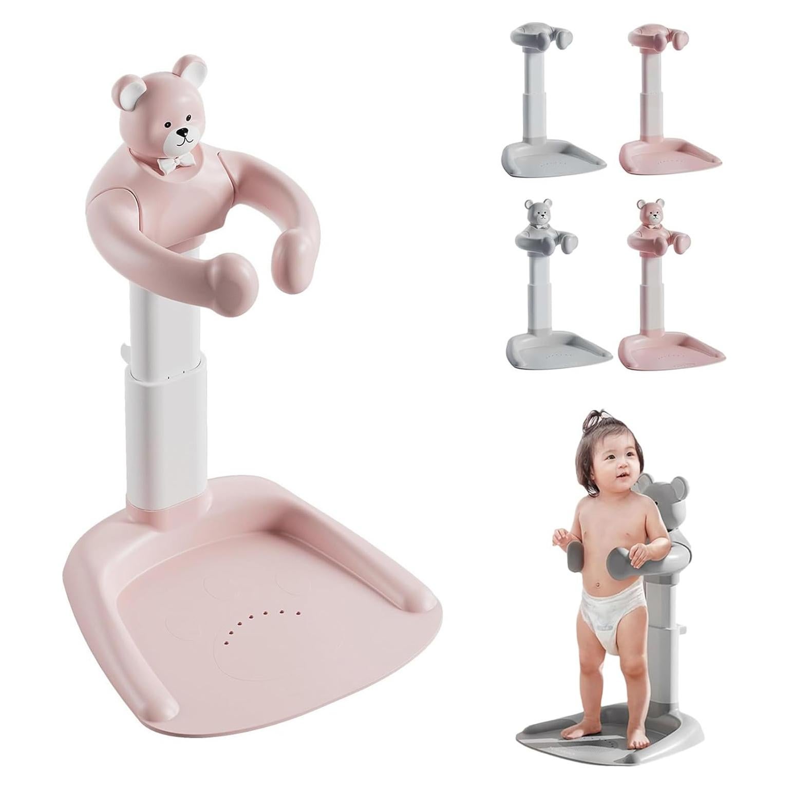 Soporte de Ducha para Bebés Ajustable Antideslizante Oso Gris