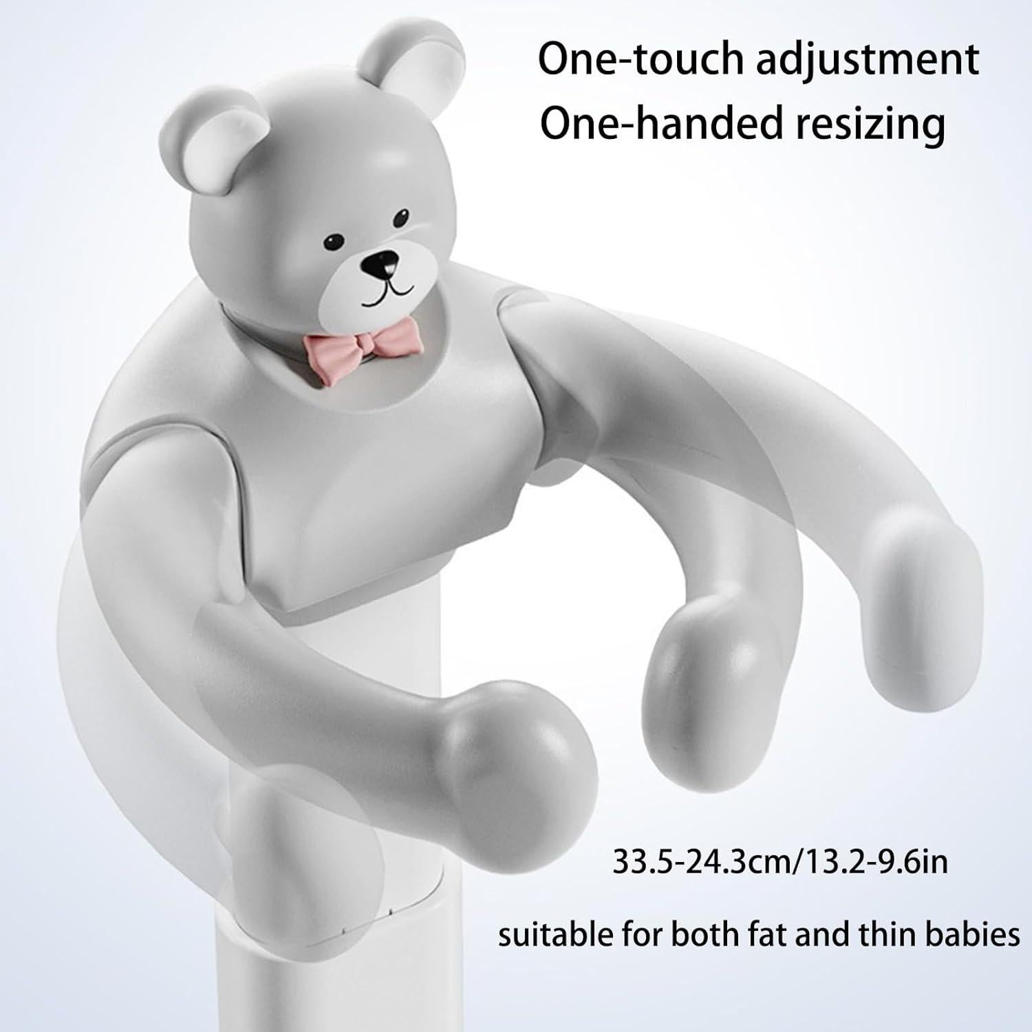 Soporte de Ducha para Bebés Ajustable Antideslizante Oso Gris