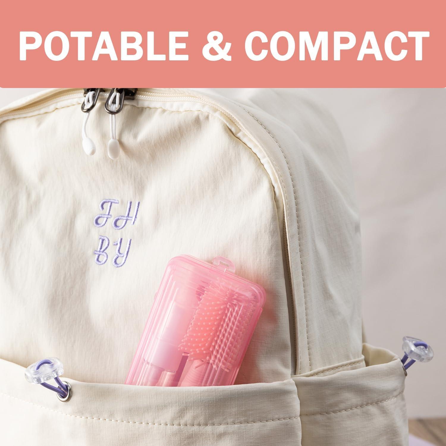 Kit Limpiador de Botellas 6 en 1 Anivona Rosa