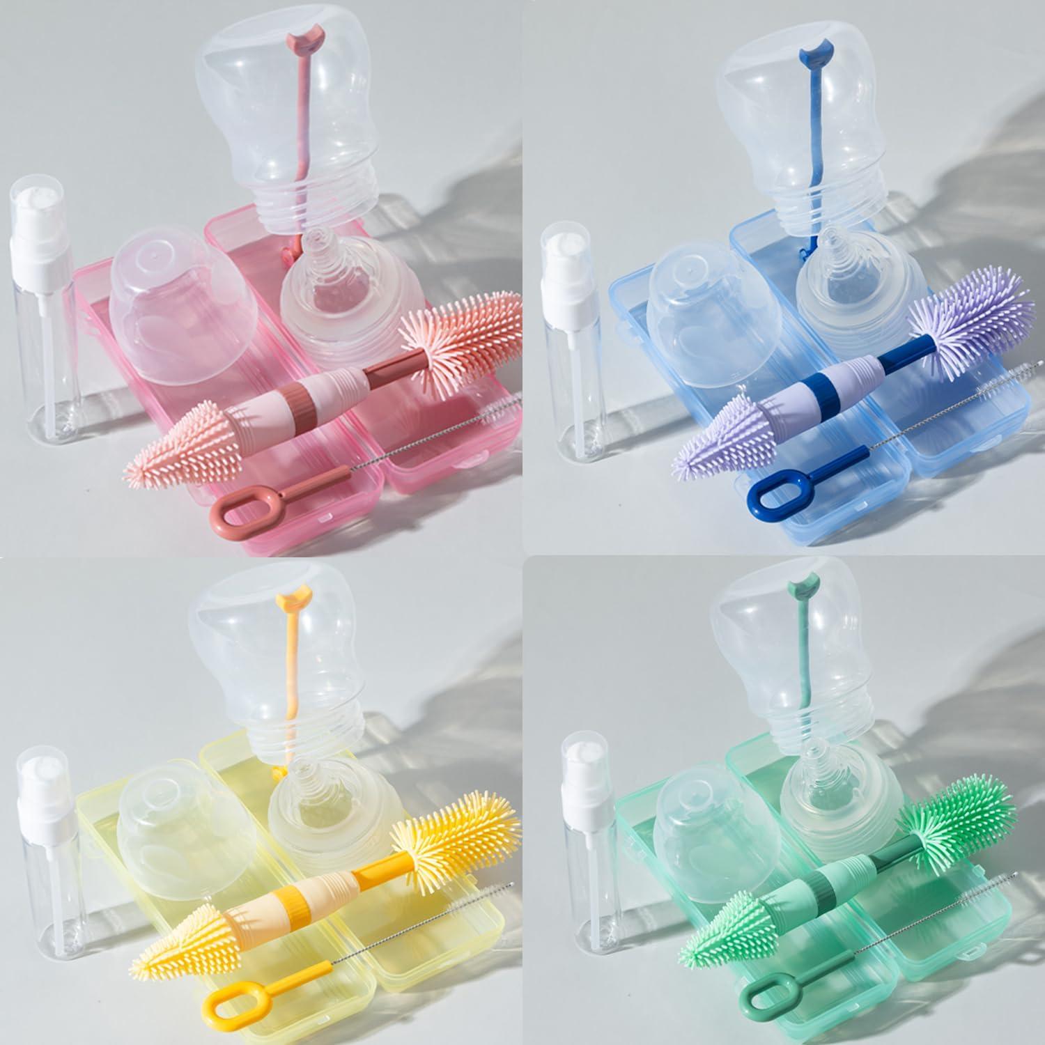 Kit Limpiador de Botellas 6 en 1 Anivona Rosa