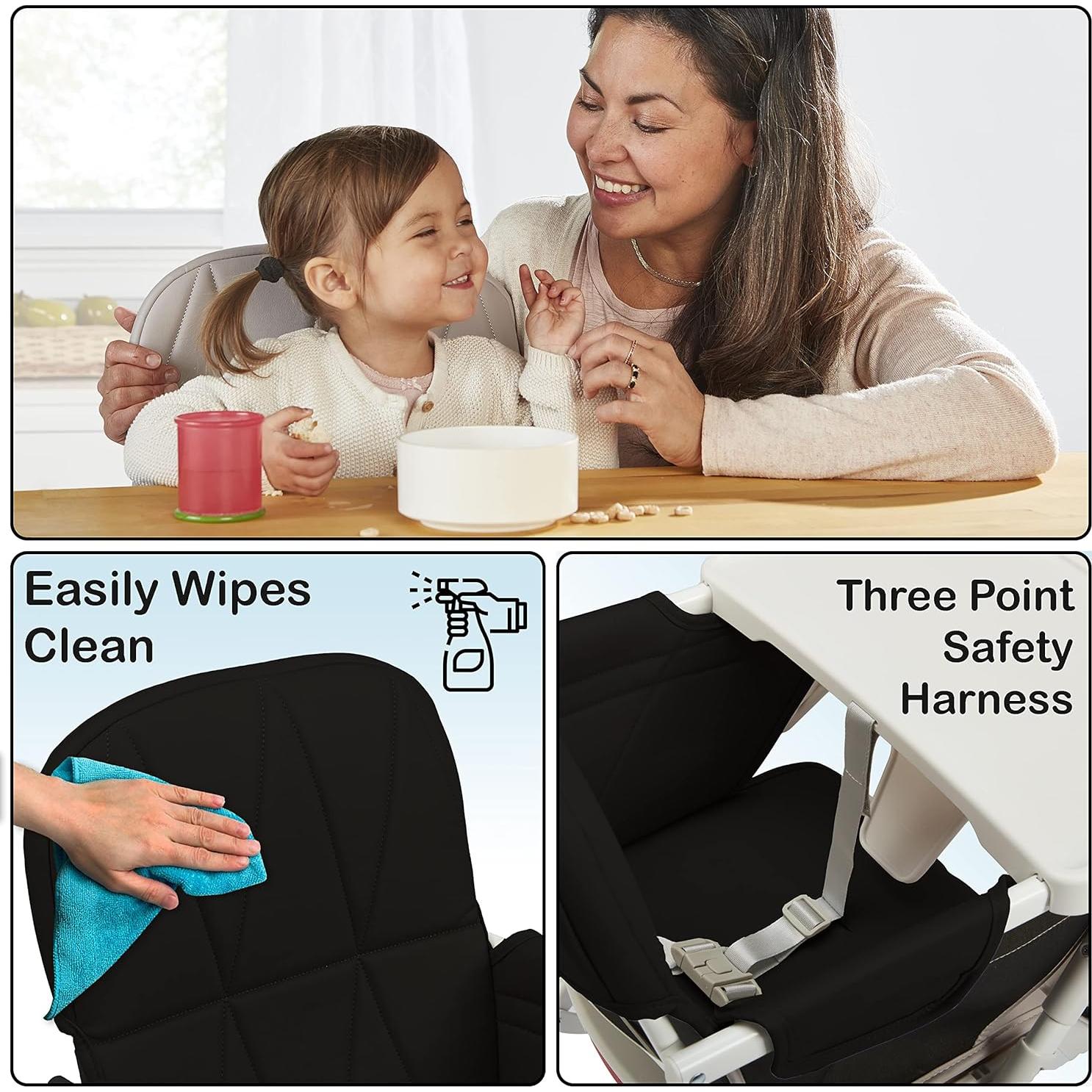 Silla Alta Plegable PopUp Primo Negra para Bebé 6-36 Meses