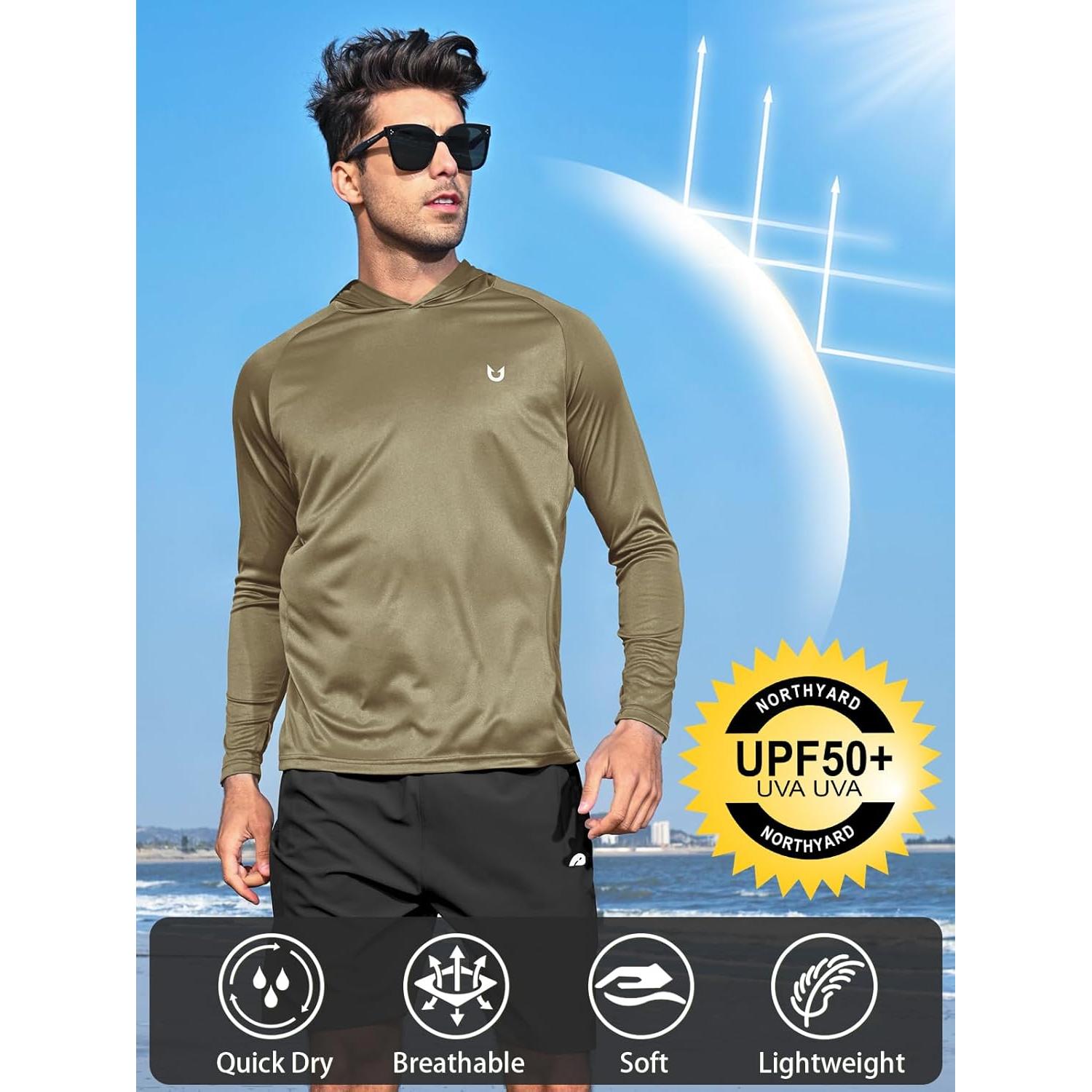 Sudadera con Capucha NORTHYARD UPF 50+ Verde Caqui XL