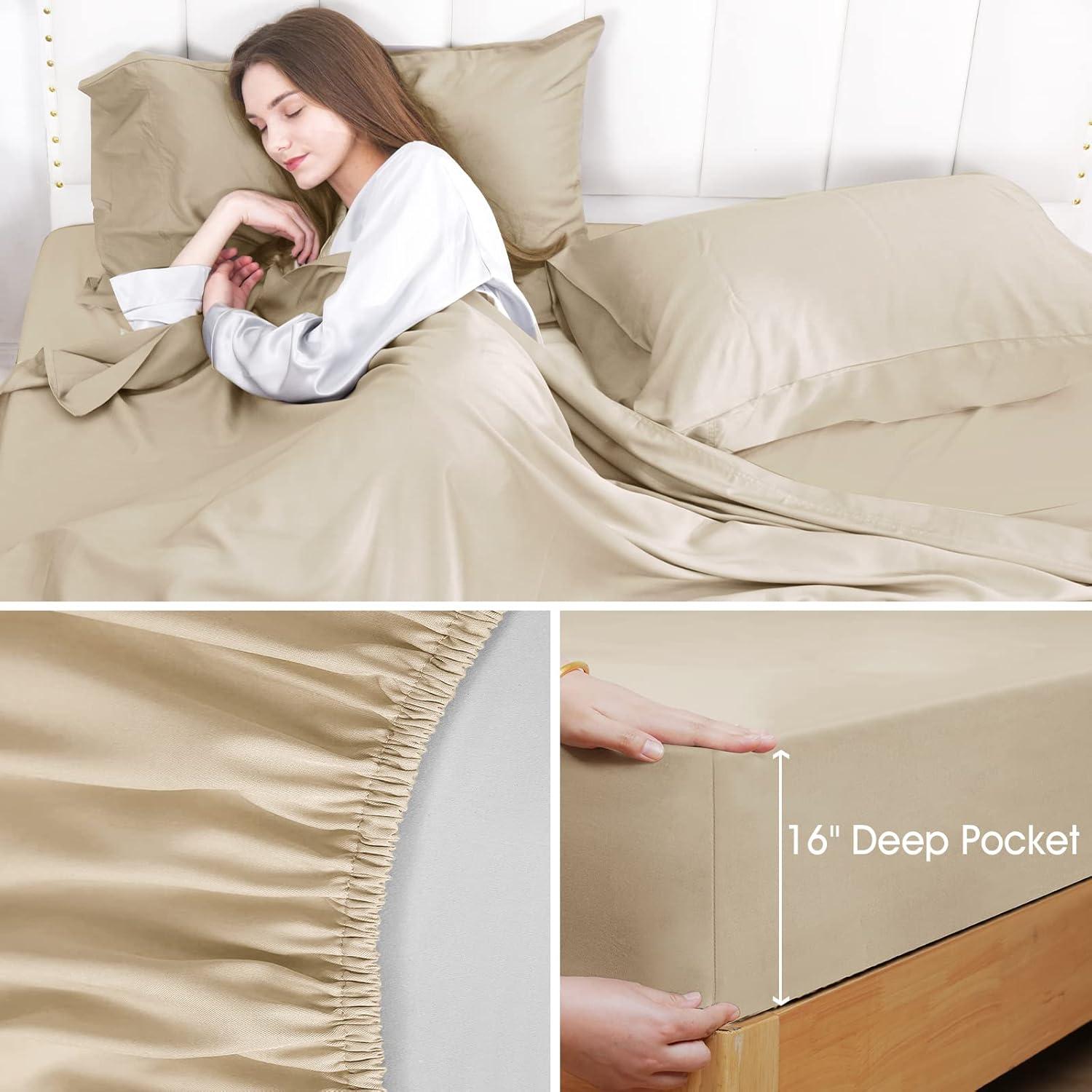 Juego de Sábanas Individual David's Home 100% Bambú Caqui