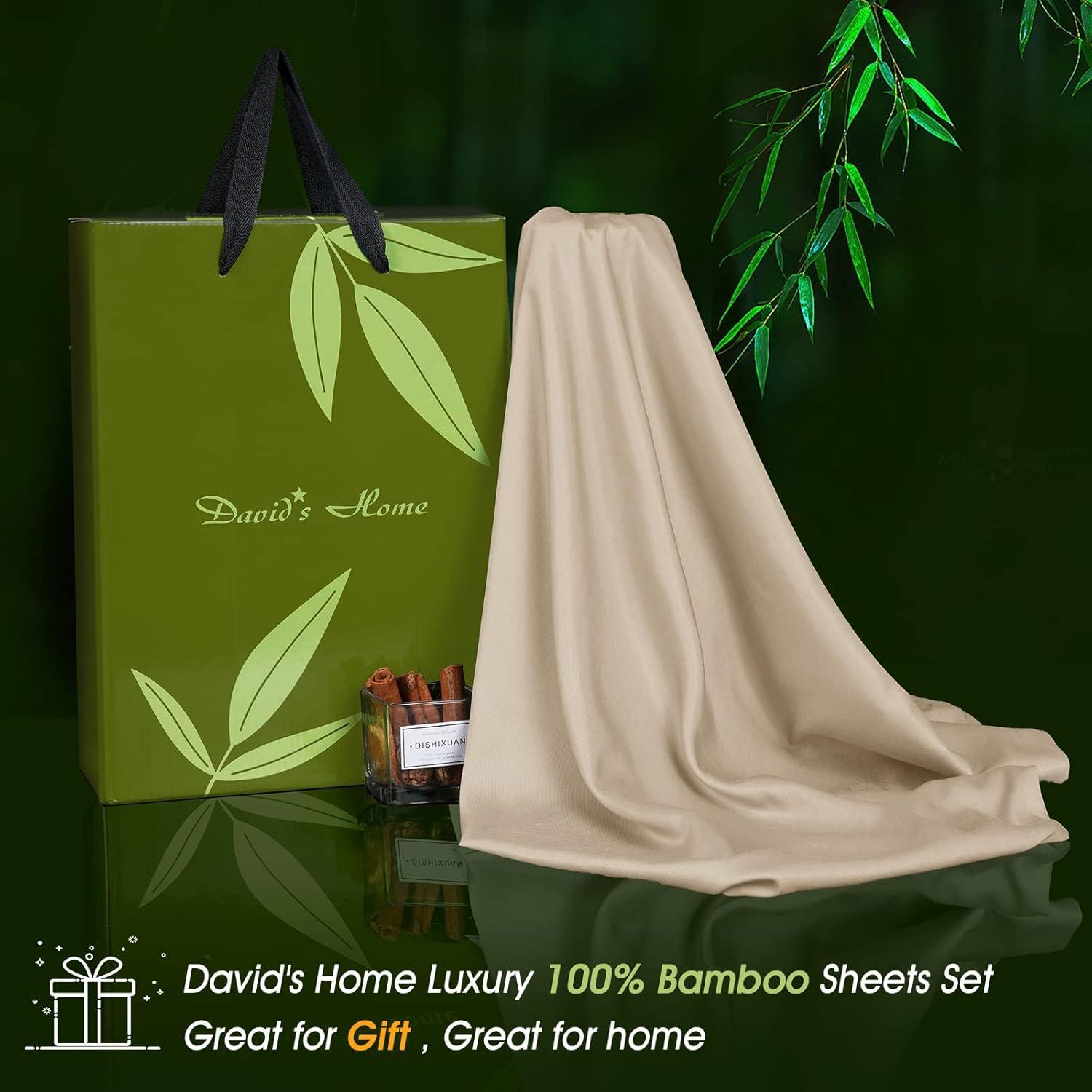 Juego de Sábanas Individual David's Home 100% Bambú Caqui