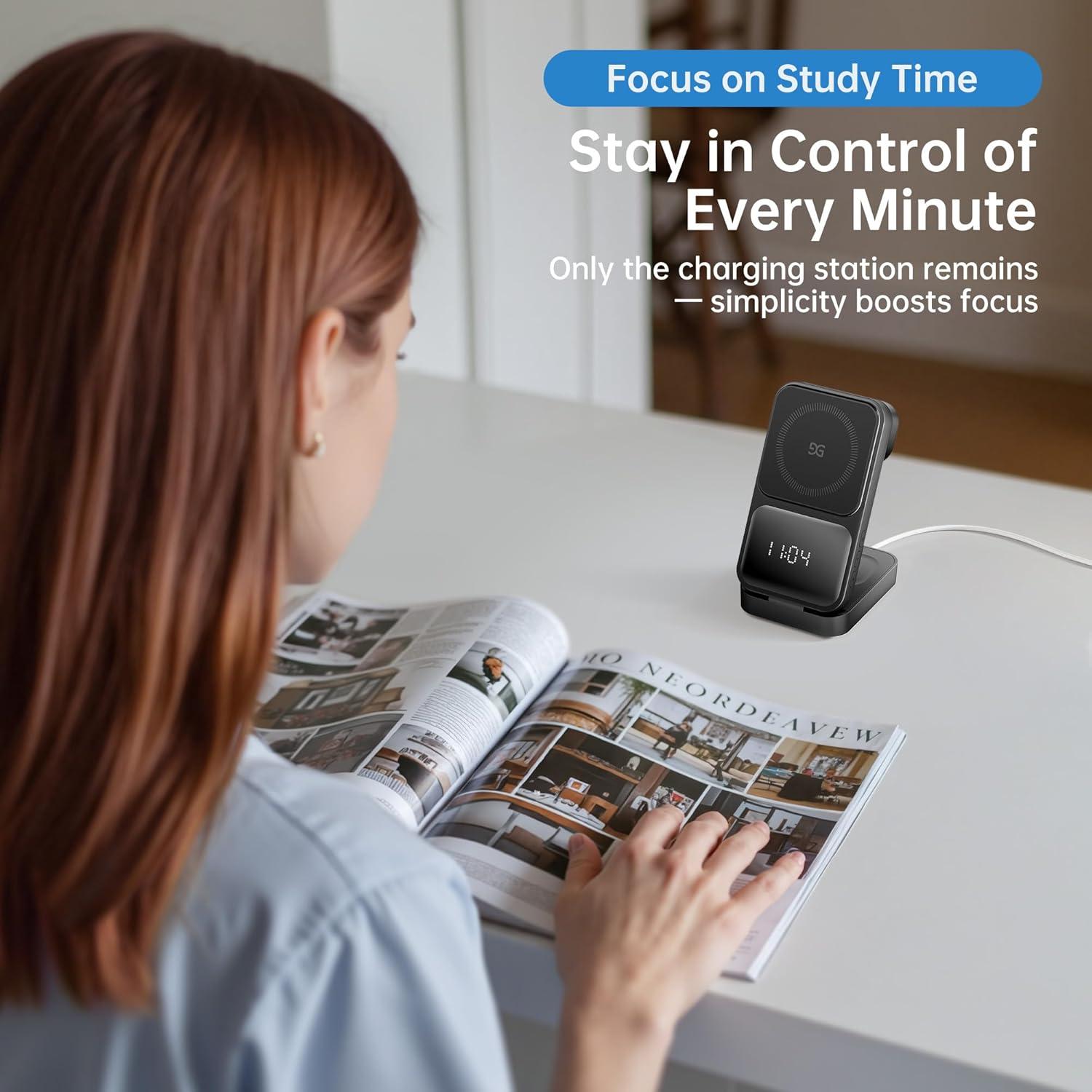 Estación de Carga Inalámbrica 3 en 1 GUSGU 15W para iPhone y iWatch