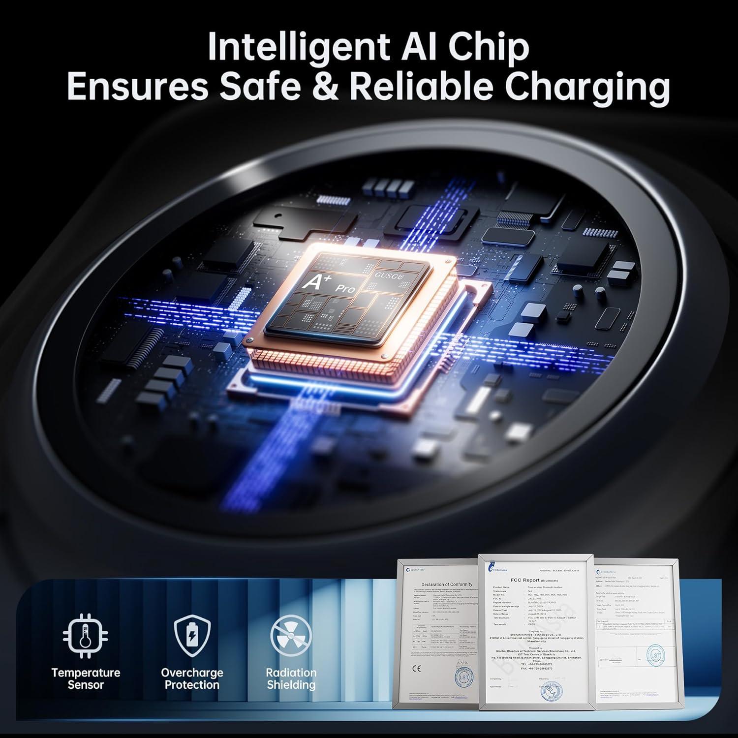 Estación de Carga Inalámbrica 3 en 1 GUSGU 15W para iPhone y iWatch