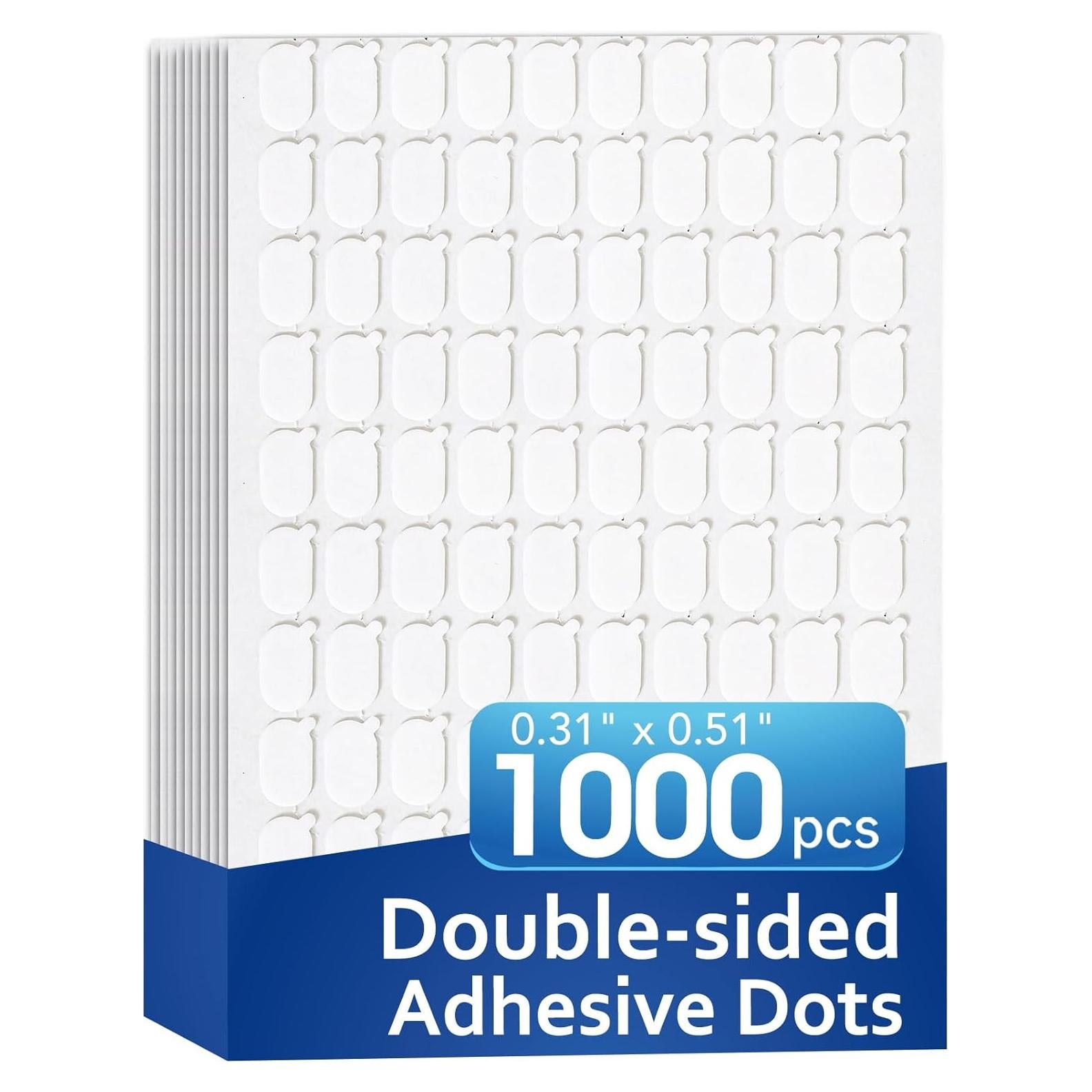 Puntos Adhesivos Doble Cara AROIC 1000 Pcs 0.79x1.29 cm