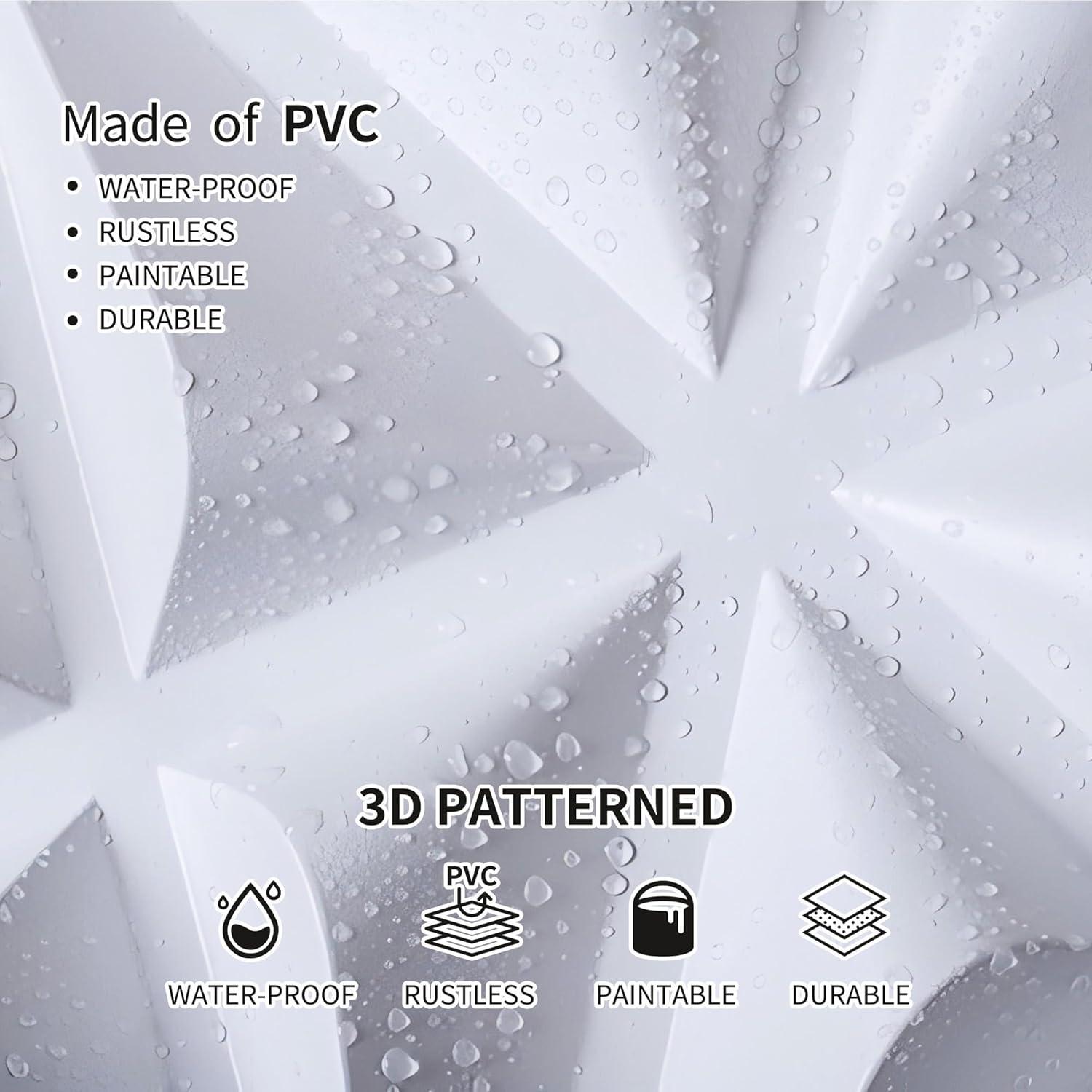 Paneles de Pared 3D WONESZ Blancos 30.48x30.48cm Decorativos