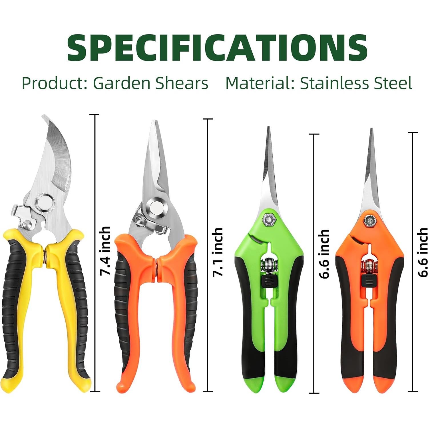 Juego de 4 Tijeras de Jardín EWPJDK Acero Inoxidable