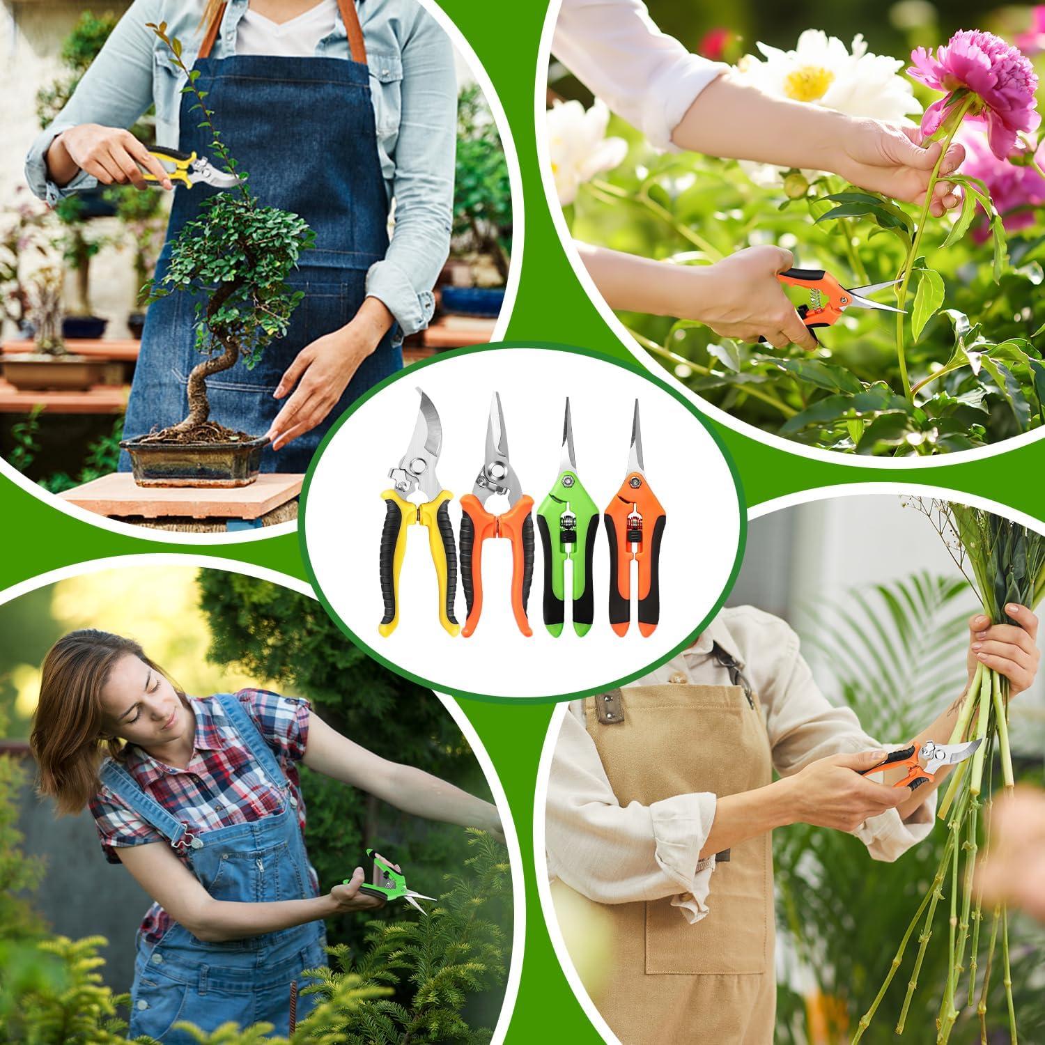 Juego de 4 Tijeras de Jardín EWPJDK Acero Inoxidable