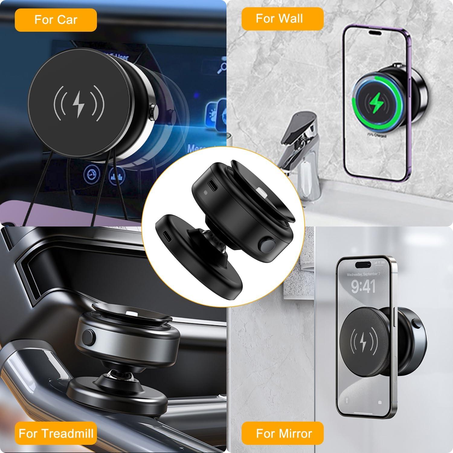 Cargador de coche MagSafe 15W Jkoailiwi con soporte 360°