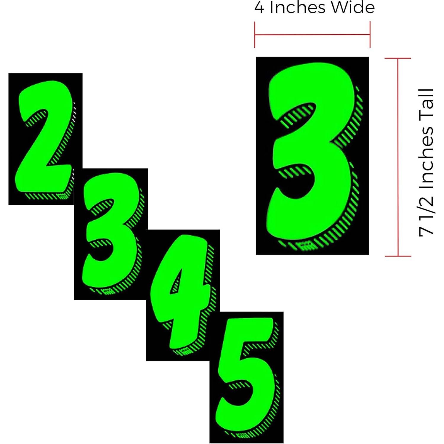 Calcomanías de Vinilo CarBowz Número 0 Chartreuse 19.05 cm