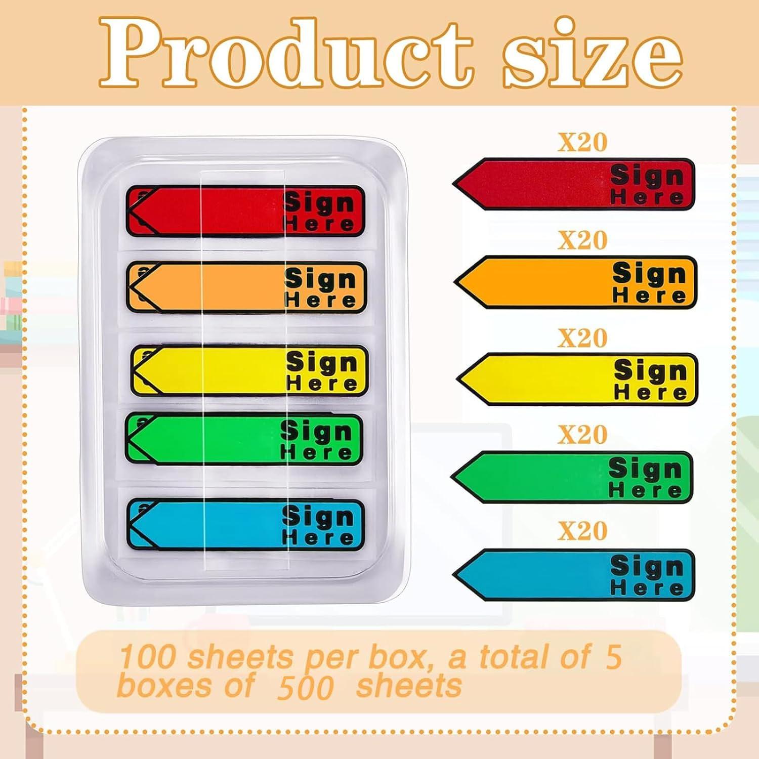 Etiquetas Adhesivas Multicolor Colarr 500 Piezas Firmar Aquí