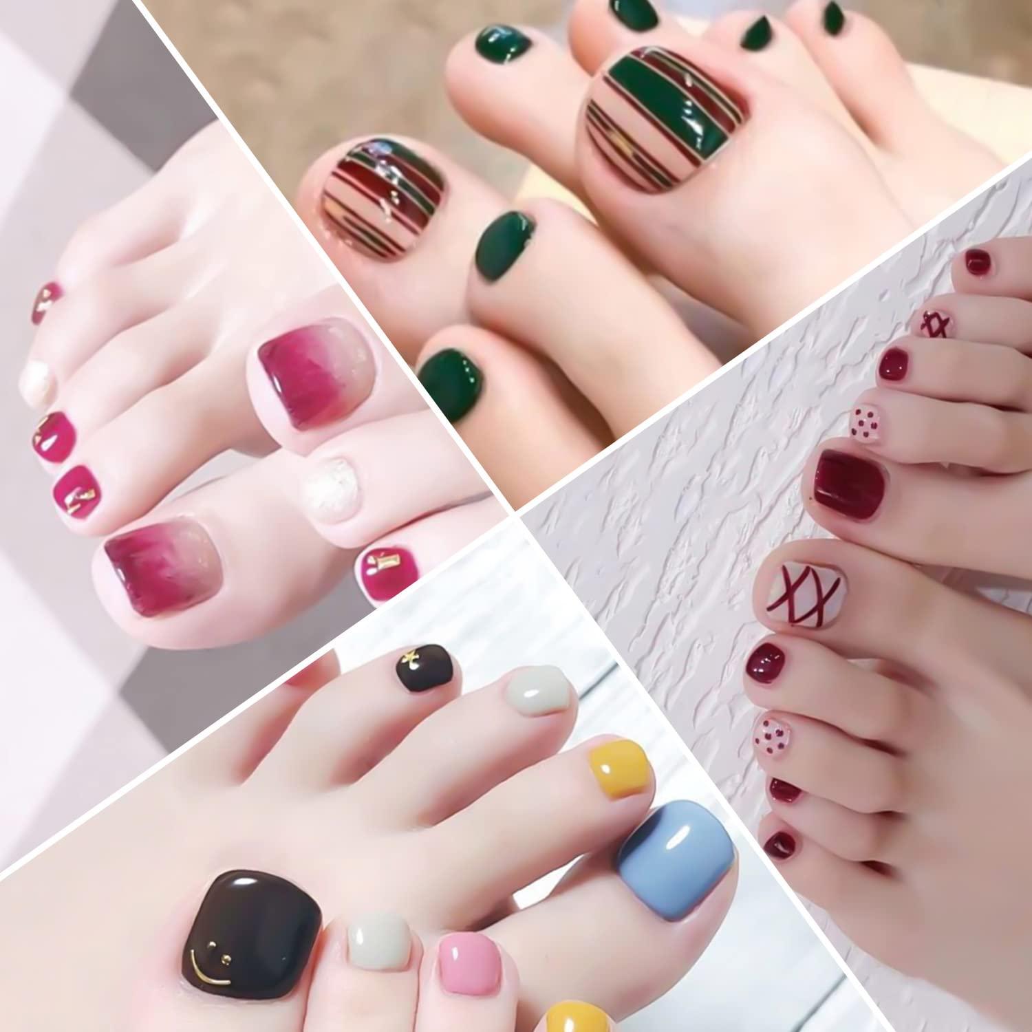 20 Hojas Calcomanías para Uñas de Pies YECIRALA - 440 Pcs