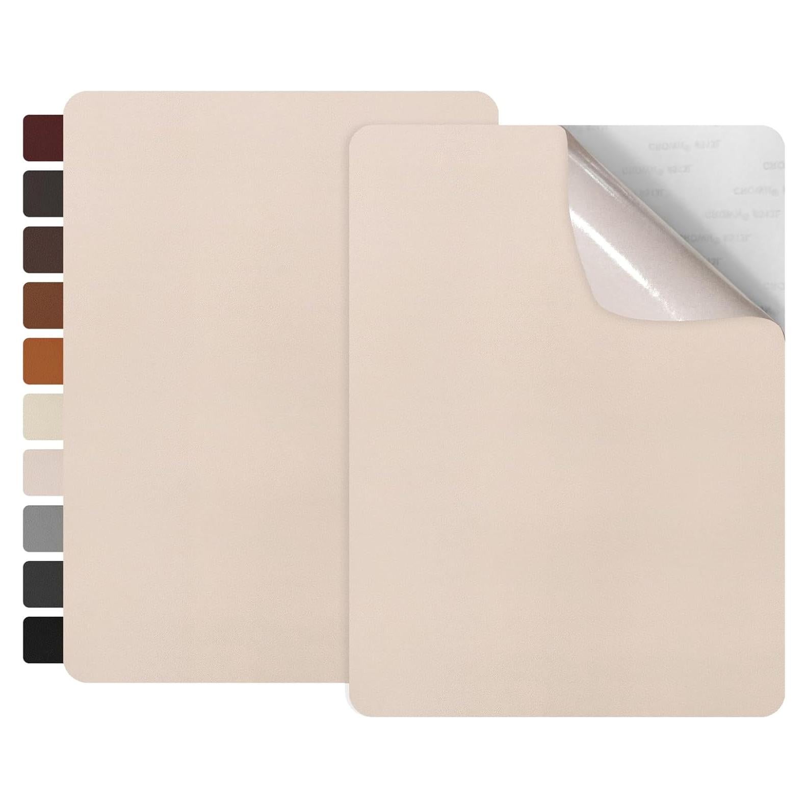 Kit de Parche de Cuero Autoadhesivo FR 20.32x27.94 cm Beige